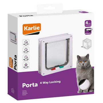 Karlie Katzenklappe Karlie Katzentür 4-Wege-Verschluss für große Katzen Farbe: Weiß