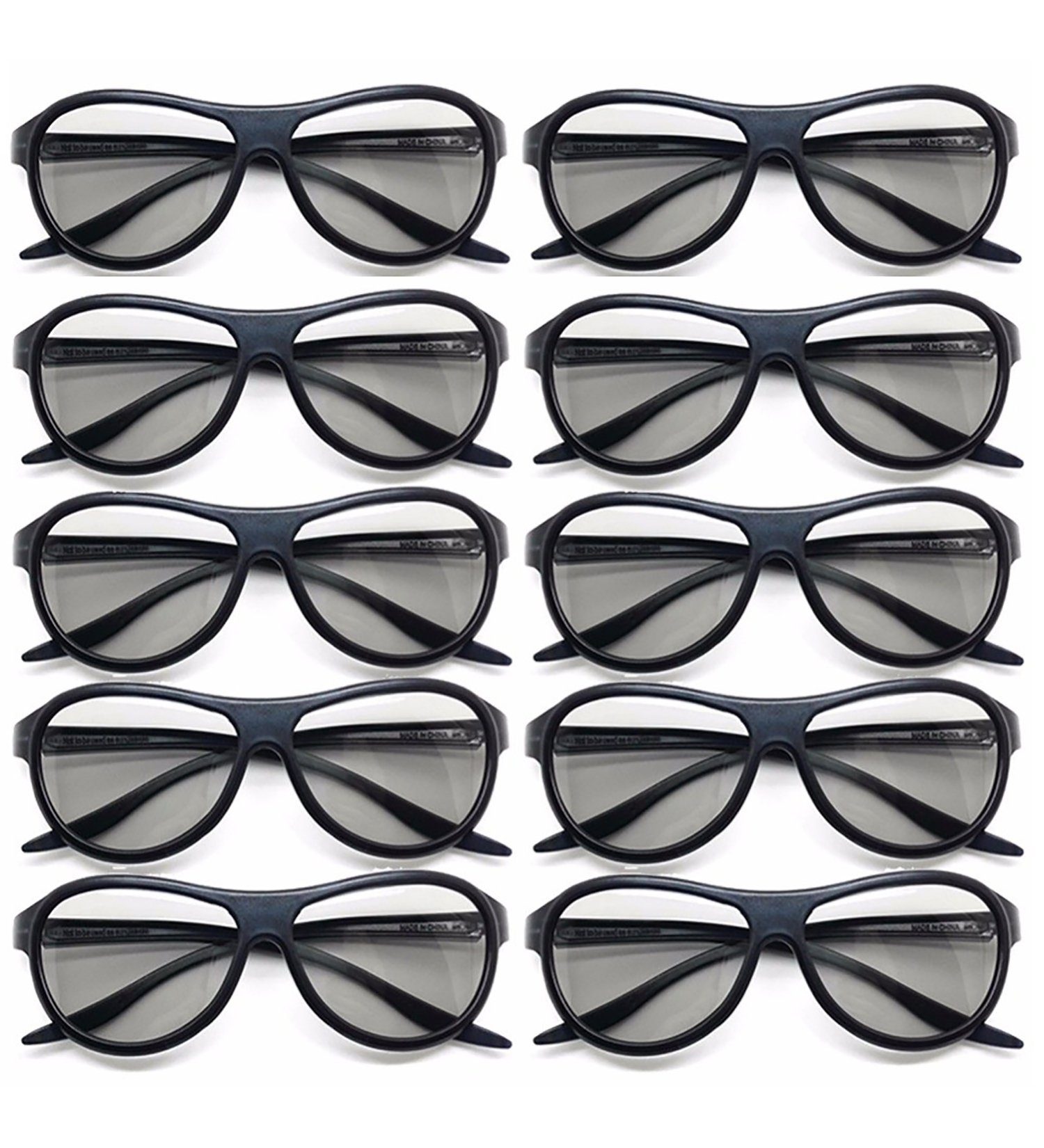 von Schwarz Ansehen - Stück Glasses Brille, - Unisex Filmen Brille 10 Polarisierte zum Farbe 3D-Kino 3D Passive TPFNet 3D-Brille 3D