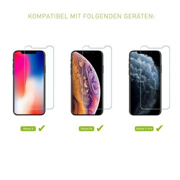 KMP Creative Lifesytle Product Displayschutz für iPhone XS, X, 11 Pro Transparent für Apple iPhone XS, X, 11 Pro, Displayschutzglas, Singlepack, 1 Stück, klare Sicht