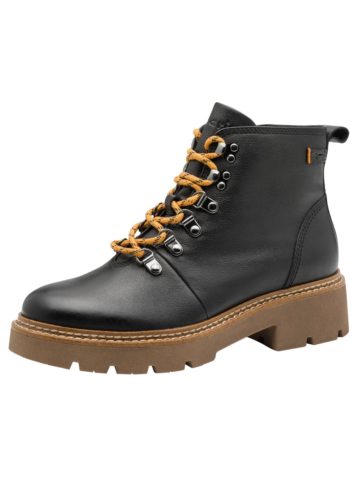 Tamaris TOUCH-IT, Removable Sock aus Leder kein Absatz Schnürstiefelette TOUCH-IT