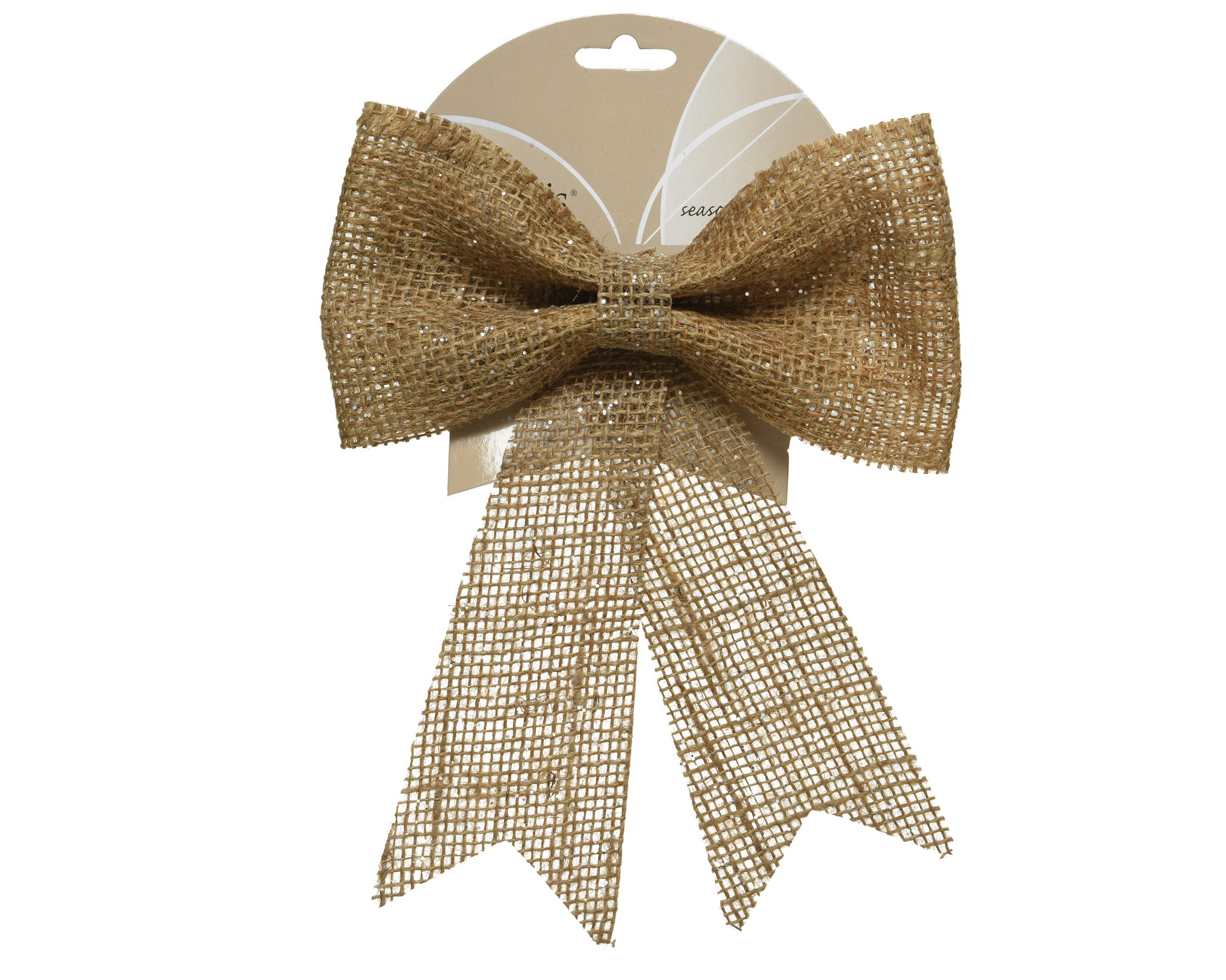 Kaemingk Weihnachtsbaumschleife, Schleife 24cm Jute Optik 1 Stück Braun