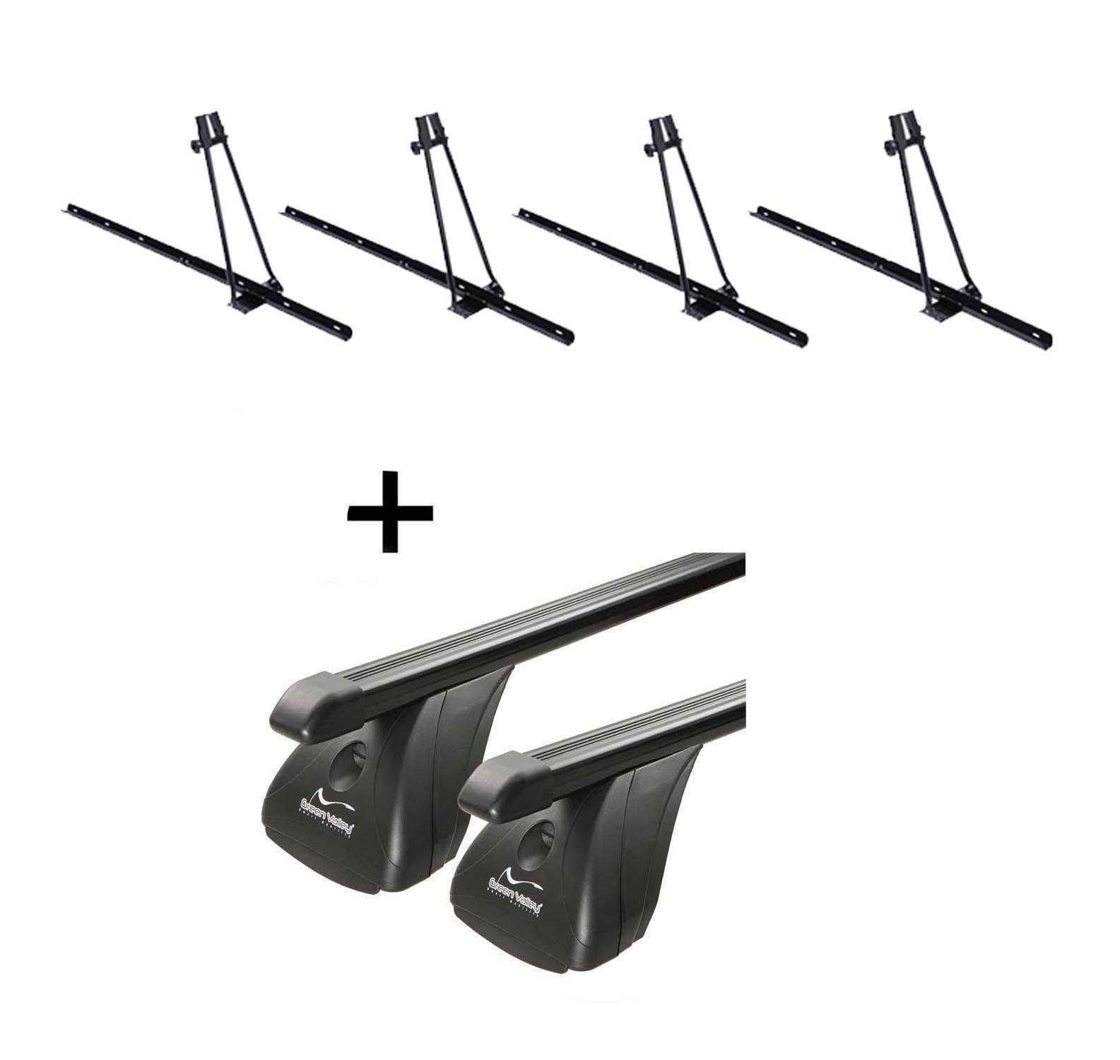 VDP Dachträger (Für Ihren Citroen C4 Gran Picasso 5 Türer 2006-2013, Dachträger und vier Fahrradträger/Fahrradhalter im Set), 4x Fahrradträger ORION + Dachträger Original Stahl kompatibel mit Citroen C4 Gran Picasso 5 Türer 2006-2013