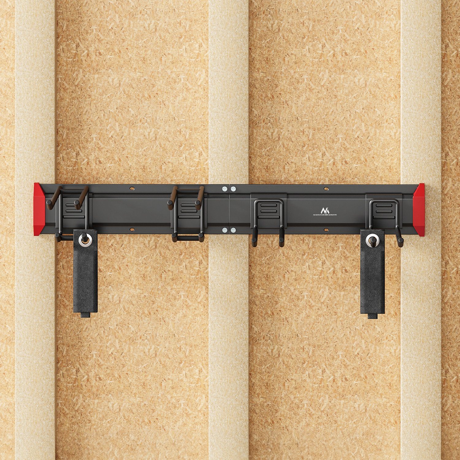 Maclean Wandhalter MC-178 Wand-Werkzeughalter 81,6 cm für Gartengeräte und Besen