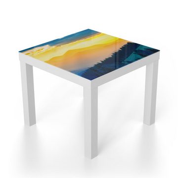 DEQORI Couchtisch 'Sonnenuntergang in Bergen', Glas Beistelltisch Glastisch modern