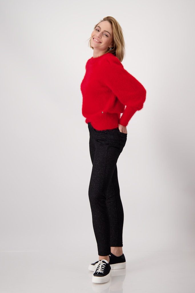 Monari 2-in-1-Hose Glitter-Jeans schwarz günstig online kaufen