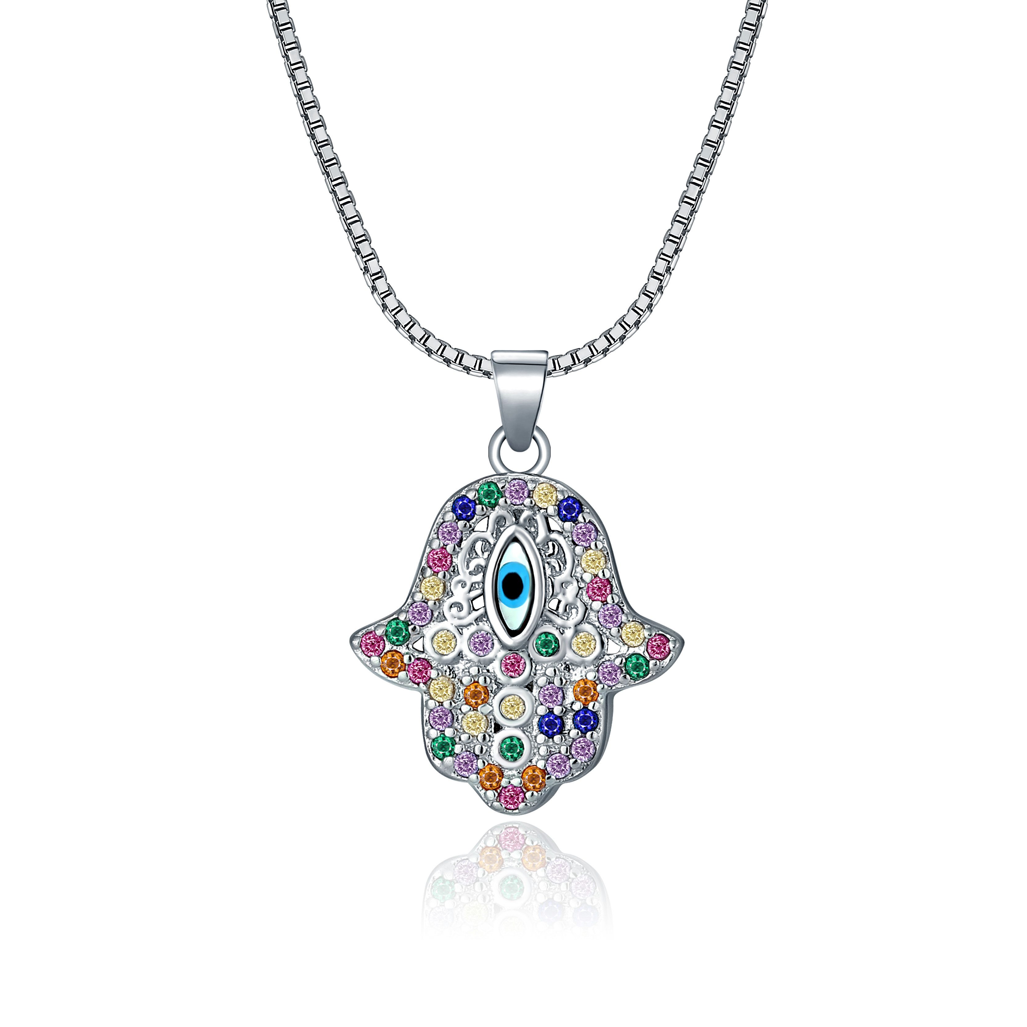 NAHLE Kette mit Anhänger Silberkette Hamsa Hand der Fatima Schmuck Geschenk günstig online kaufen