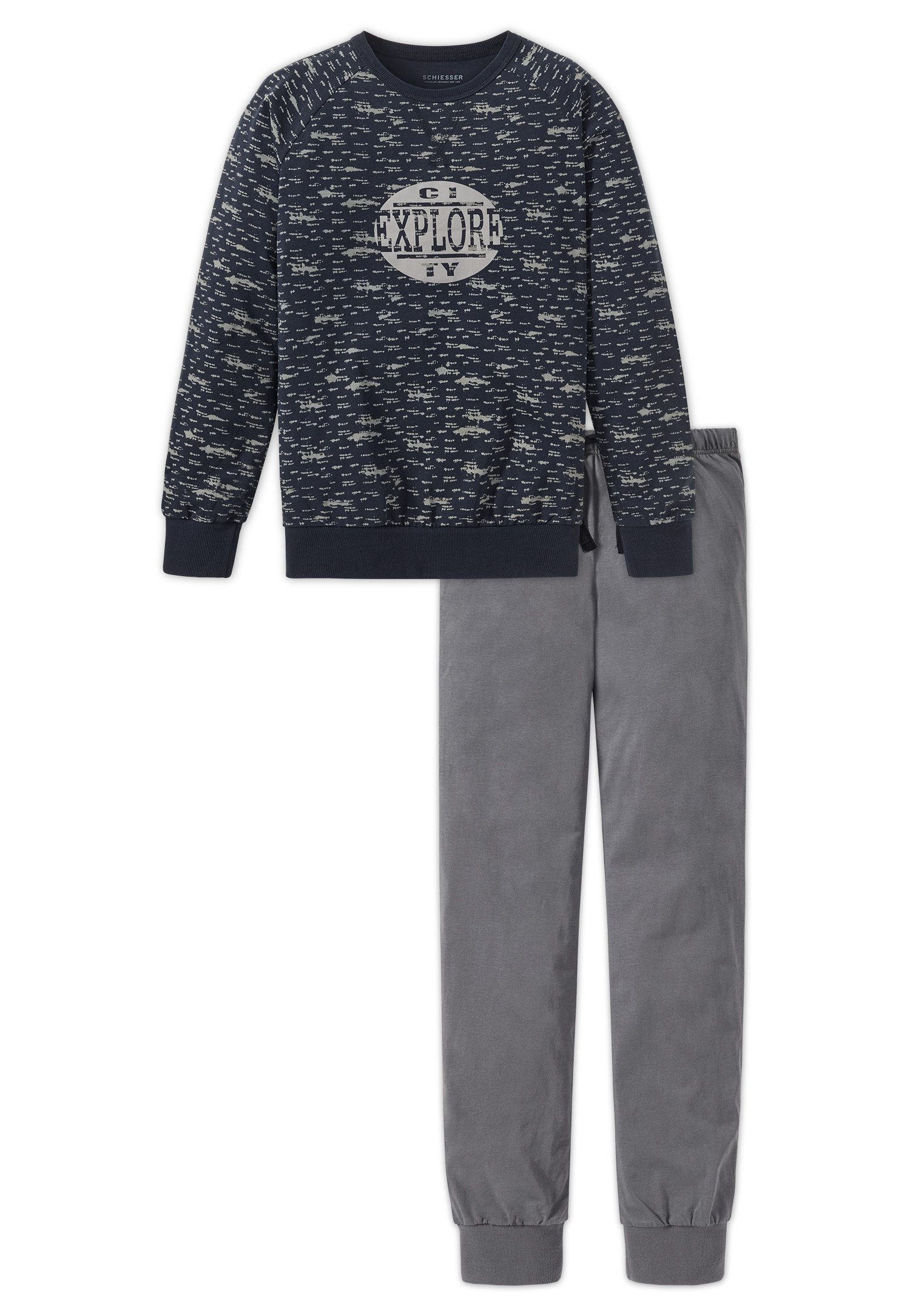 Jungen Schlafanzug Schlafanzug Baumwolle lang, (Set, Single-Jersey, Schiesser Set) Metropolitan 100%