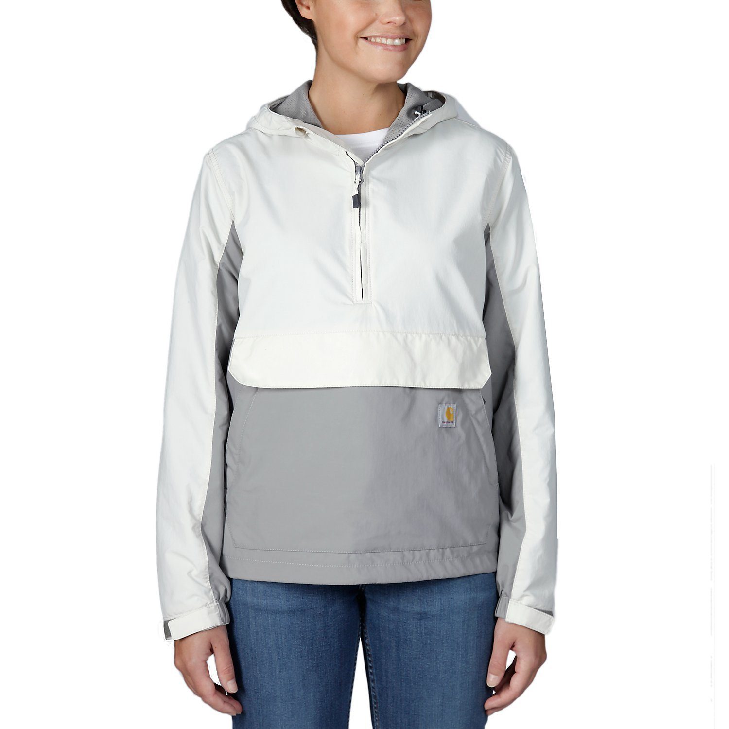 Carhartt Sweatjacke Damen Lightw. Anorak Robuster und stilvoller Outdoor-Begleiter malt asphalt