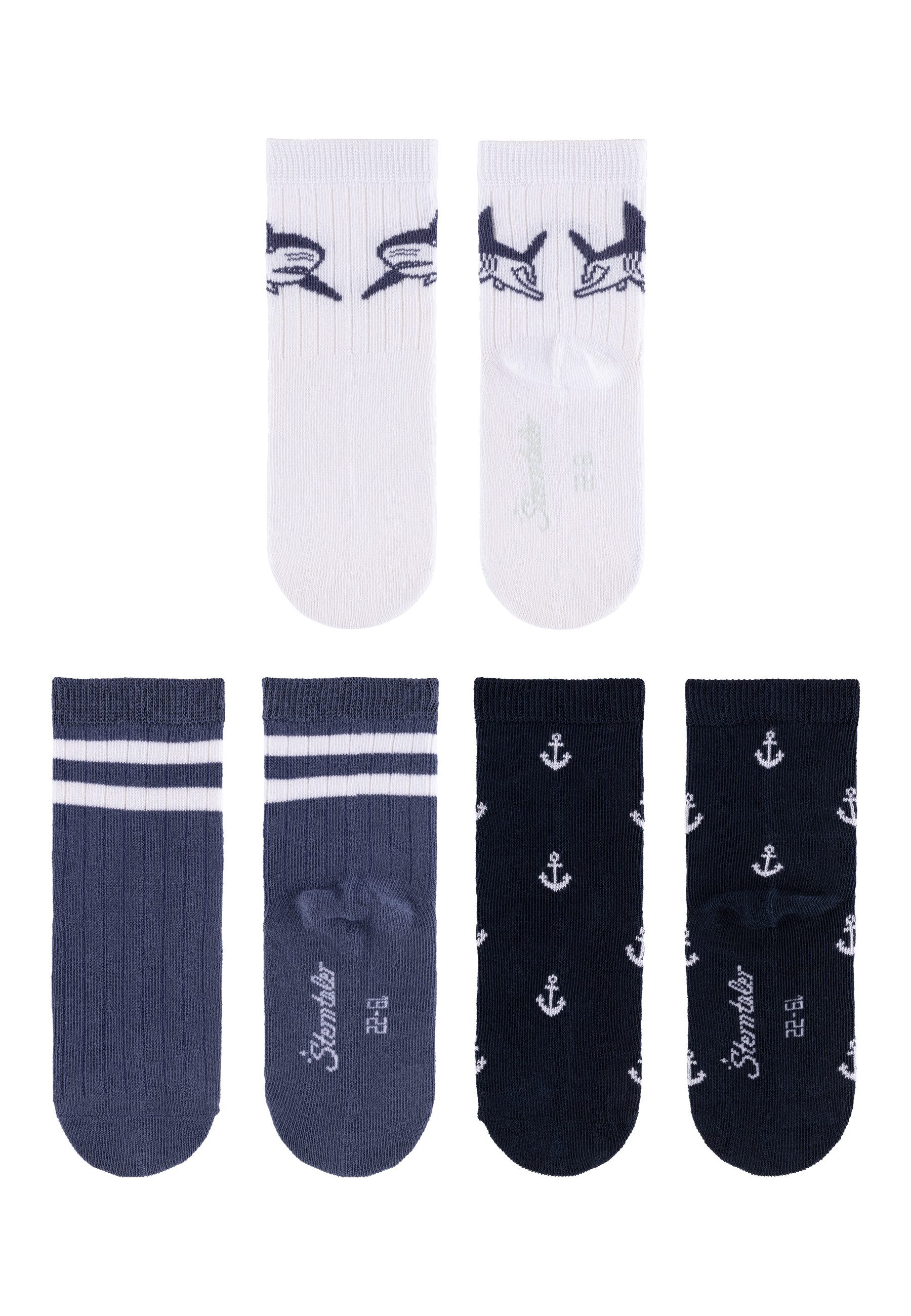 Sterntaler® Feinsöckchen Socken 3er-Pack Hai (3-Paar, günstig online kaufen