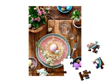 puzzleYOU Puzzle Liebevoll dekorierter Ostertisch, 48 Puzzleteile, puzzleYOU-Kollektionen Festtage
