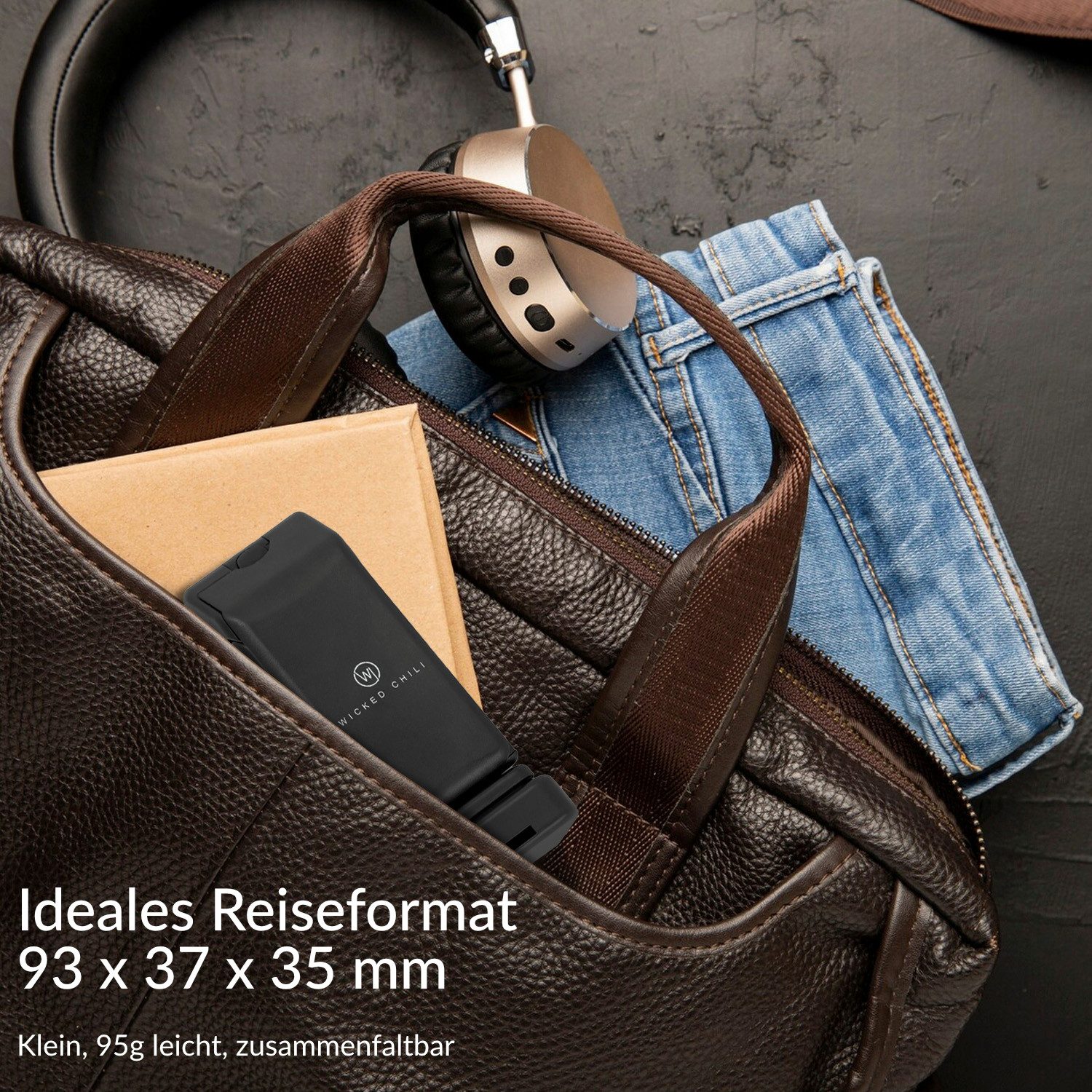 Wicked Chili Smartphone-Halterung Flexible Handyhalterung für Reisen und Flugzeug, (1er Set, 1-tlg., Smartphone Halterung, 360° Kugelgelenk, Telefonhalterung Kü – Bild 4 von 5