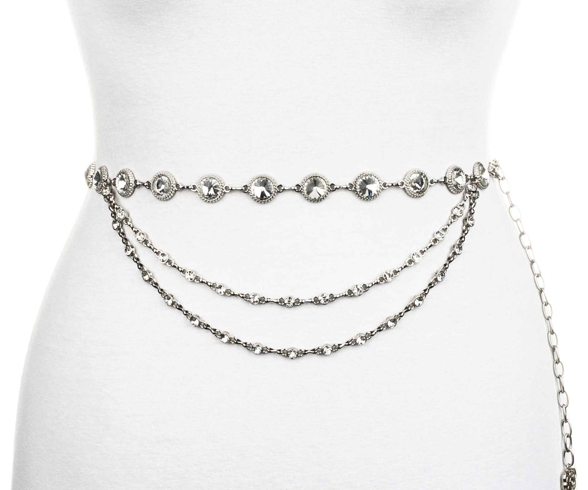 Vanzetti Ledergürtel 15 mm Kettengürtel, Nickel glänzend