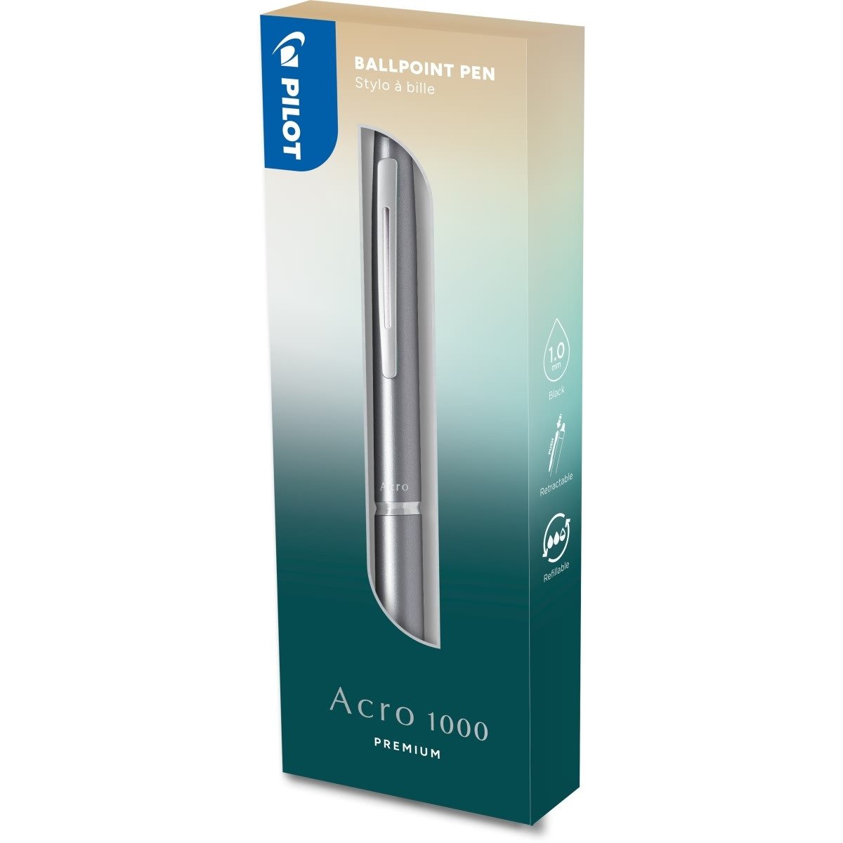 Pilot Pen Kugelschreiber Kugelschreiber Acro 1000 1.0 M in Box silber