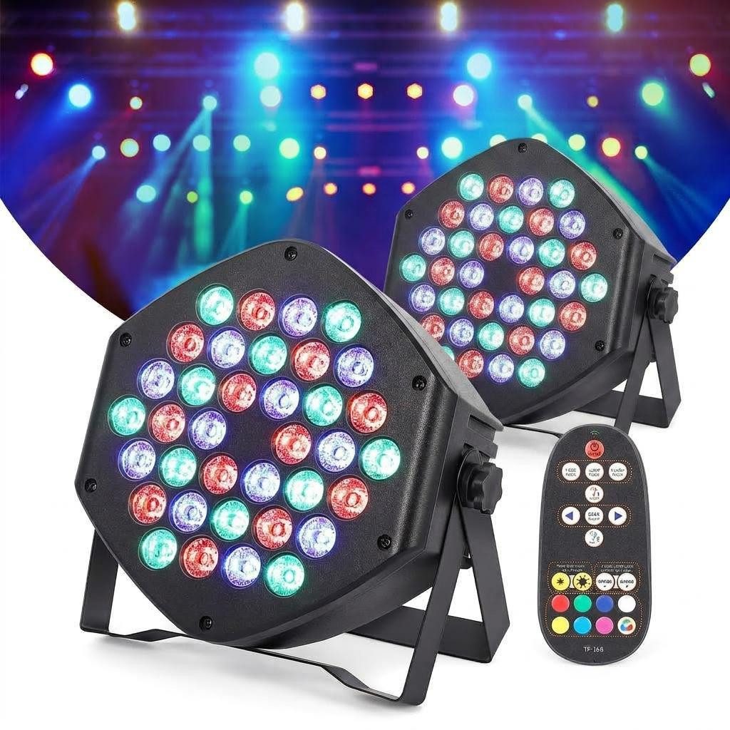 GarveeMore LED Discolicht 12W 36LEDs Disco Partylicht PAR-Scheinwerfer kabellos