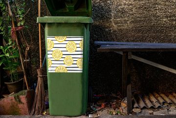 MuchoWow Wandsticker Zitrone - Sommer - Pastell (1 St), Mülleimer-aufkleber, Mülltonne, Sticker, Container, Abfalbehälter