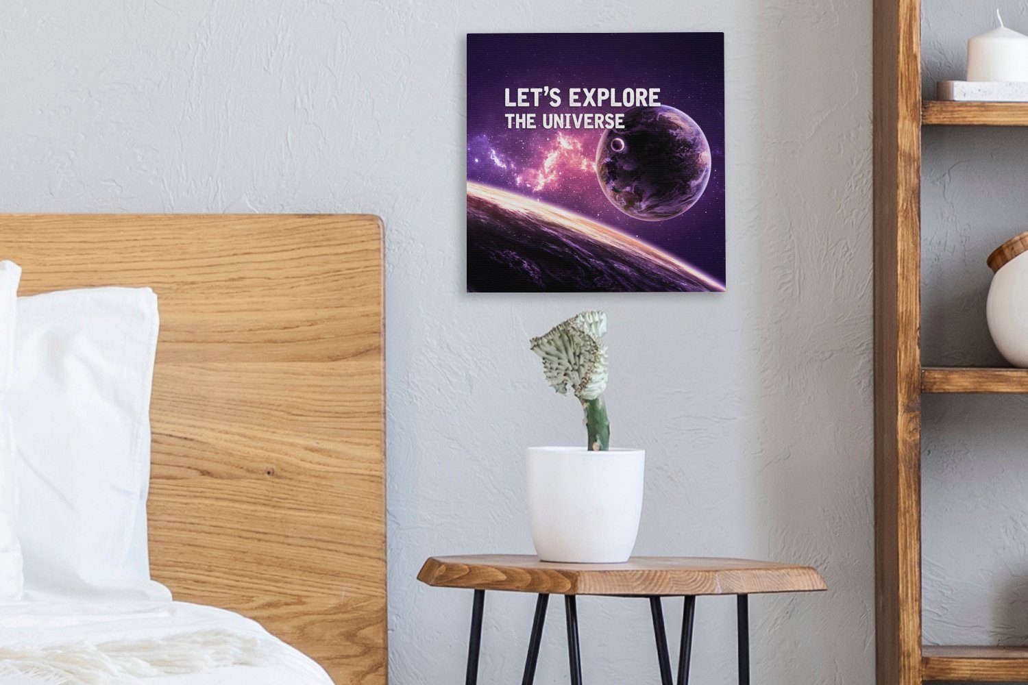 Zitate Schlafzimmer Bilder Leinwand Leinwandbild OneMillionCanvasses® Sprichwörter, erforschen' (1 St), - - Universum für Weltraum - das uns 'Lass Wohnzimmer