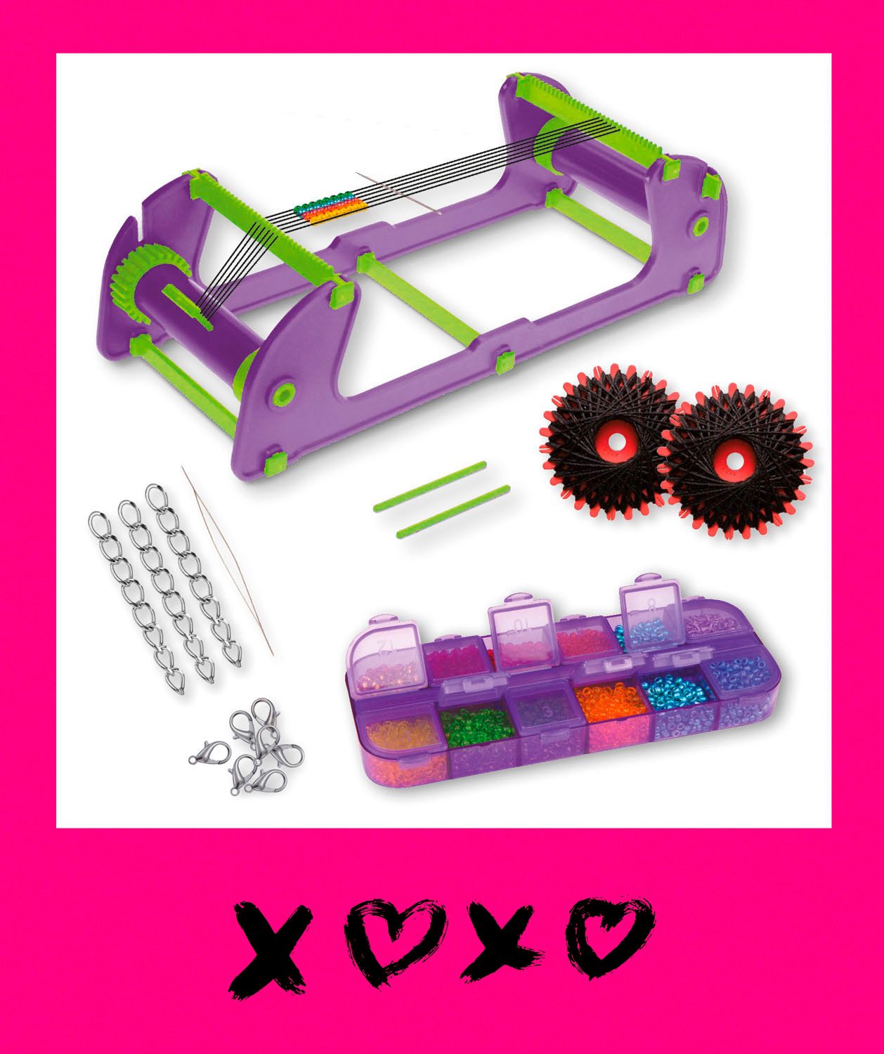 Lena® Kreativset Rocailles Perlenwebrahmen, Made in Europe
