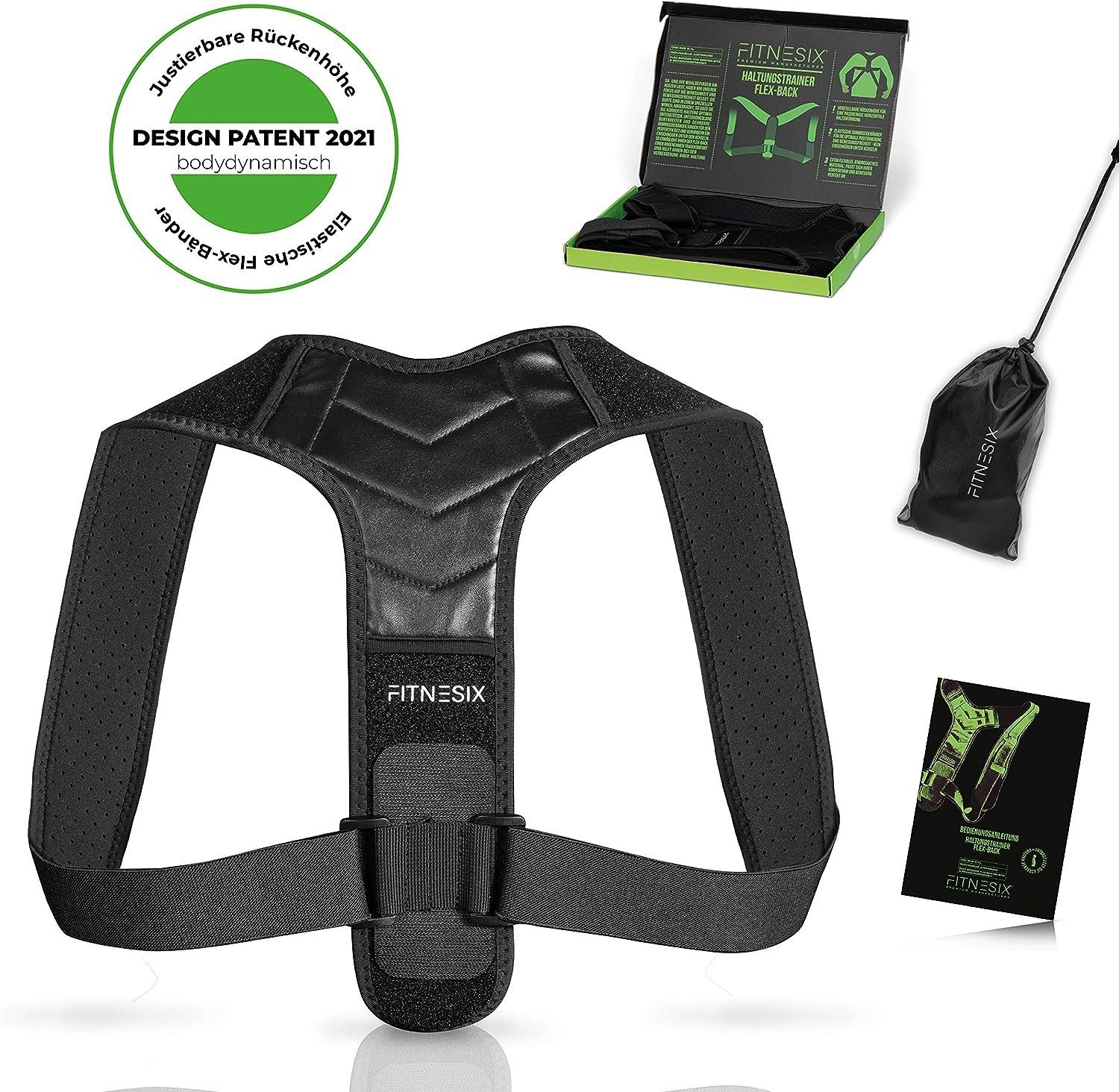 FITNESIX Rücken Stützgürtel Rückengurt Gesunder Rücken Haltungskorrektur Geradehalter, kein einschnüren mehr und für jeden Rücken anpassbar