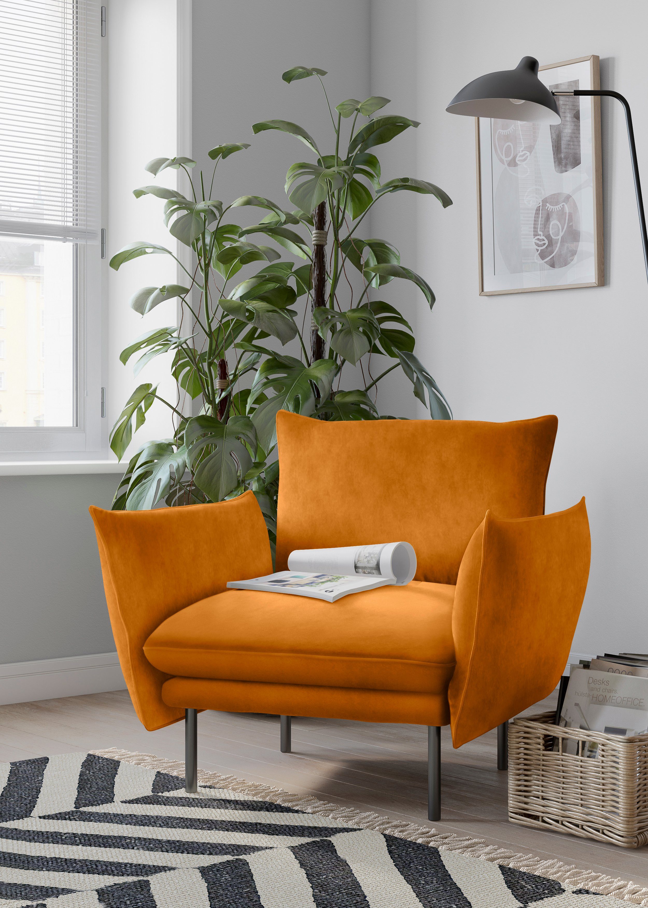 OTTO home Sessel Stine Cocktailsessel, Besonderes Design durch Kissenoptik und Keder, by Morten Georgsen