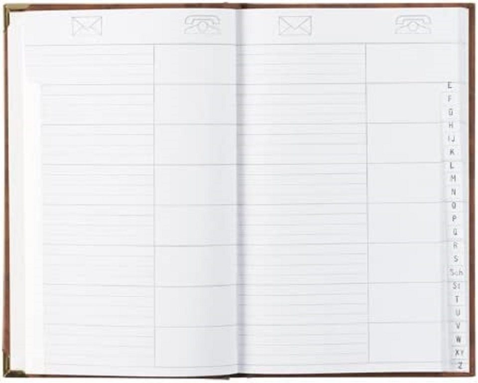 STYLEX Ringbuchkalender Telefon Adressbuch mit Register und Messing-Ecken