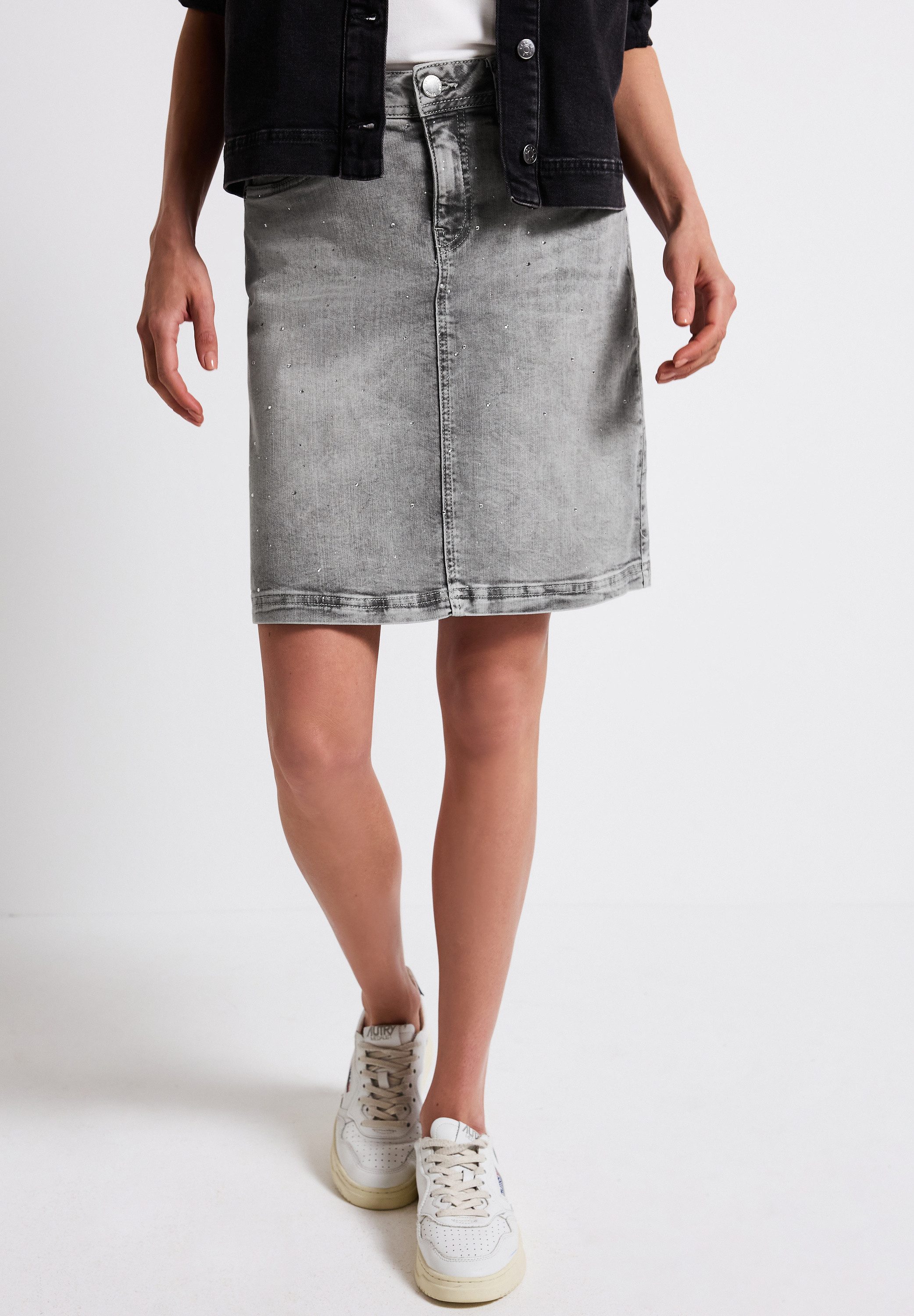 STREET ONE Jeansrock mit Schmucksteinen günstig online kaufen