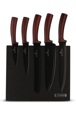 Edenberg Messer-Set Wunderschönes klassisches Messerset, Magnetblock Burgund (6-tlg., Eine ideale Geschenkidee)