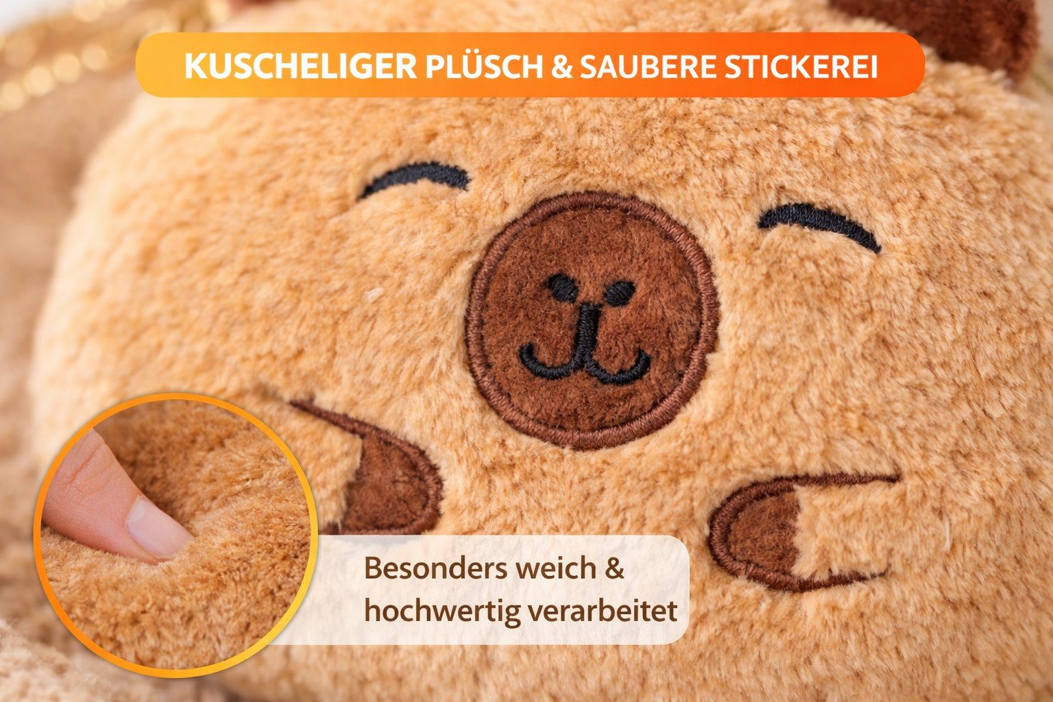soma Aufbewahrungstasche Capybara Plüsch Portemonnaie – Niedliche Geldbörse mit Reißverschluss (Set, 1-tlg., 1er-Pack), Weiches Etui für Kinder&Erwachsene,Unsor­tiert 1von5 Motiven,12×9×5cm