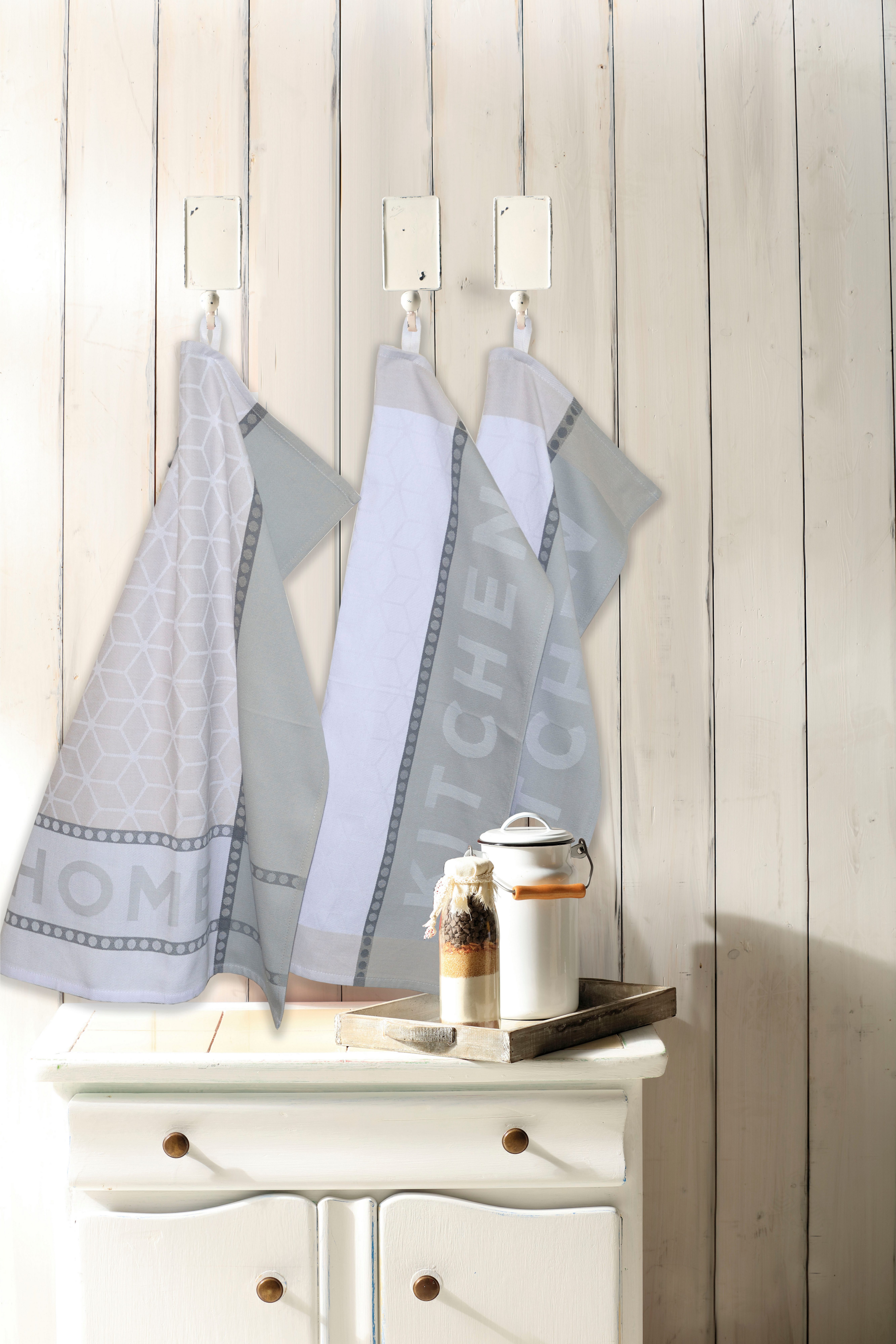 Dyckhoff Geschirrtuch HOME & KITCHEN, Maße je Tuch ca. 50x70 cm, aus 100% B günstig online kaufen