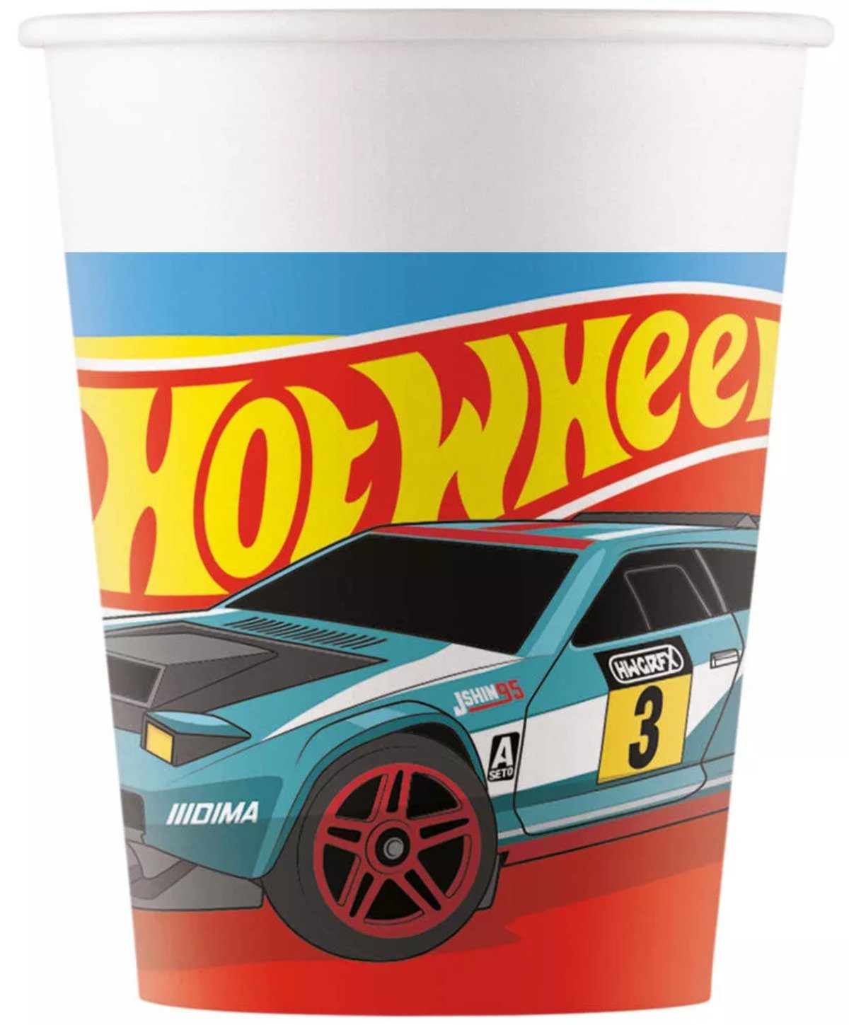 Hot Wheels Trinkflasche Hot Wheels Speed Papierbecher 8 Stück 200 ml FSC