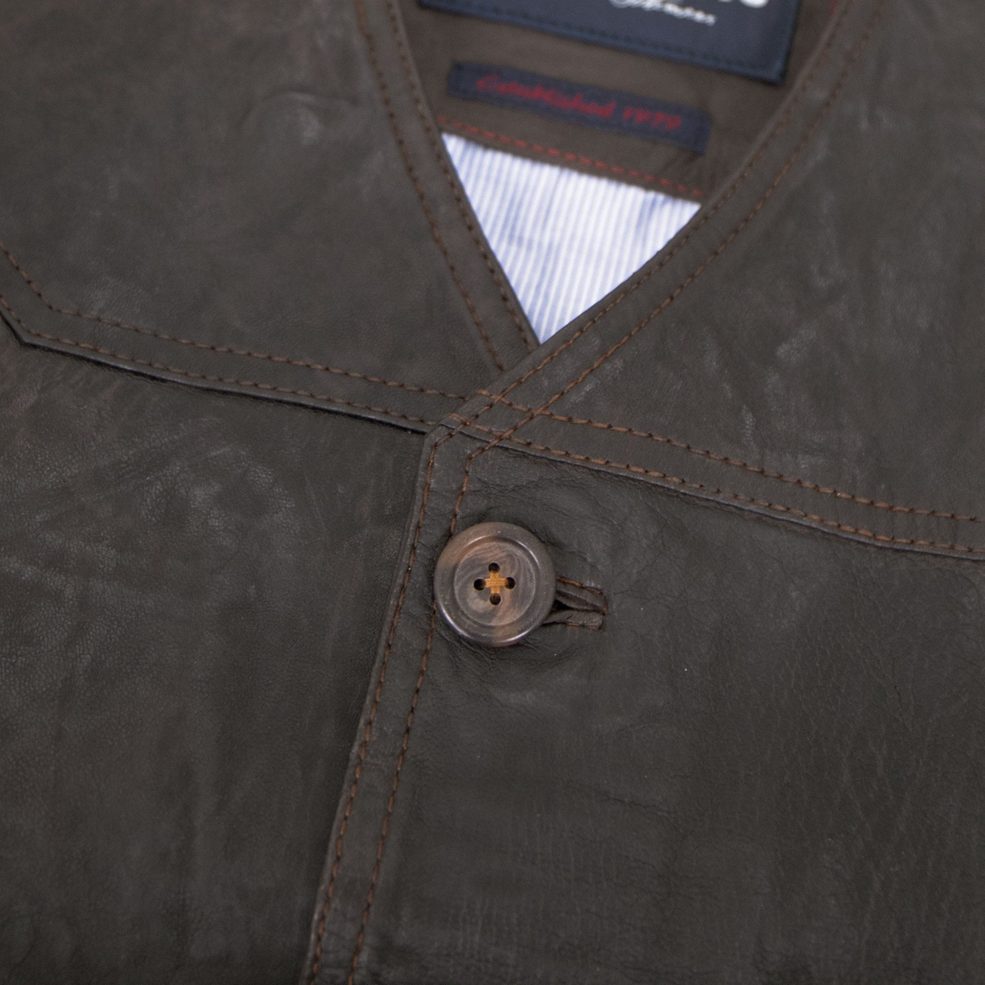 Redpoint Lederweste Leo/M Redpoint - Herren Lederweste Weste Lammnubuk dunkelbraun