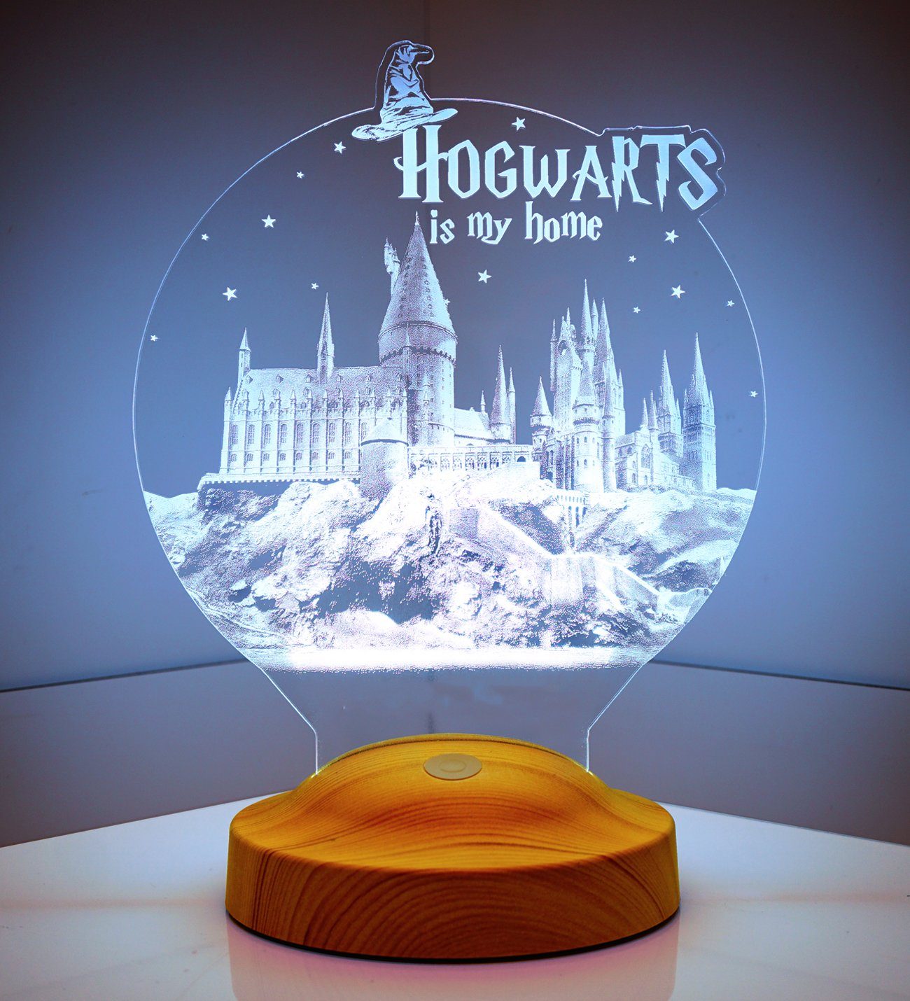 integriert, Weihnachtsgeschenk Geschenke 7 fest Jungen Nachttischlampe für Farben Mädchen, Leuchte Harry für Kinder, LED Nachtlicht Freunde, 3D Potter Geschenkelampe Hogwarts