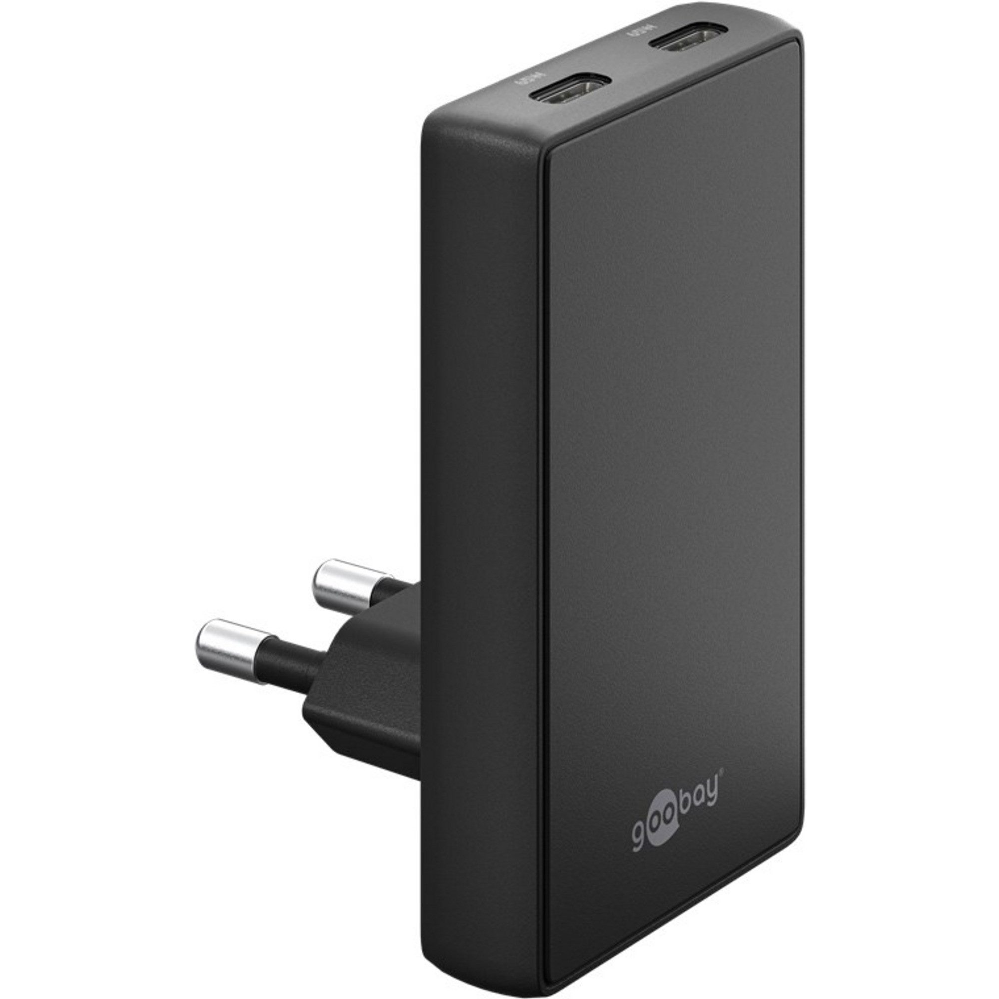 Goobay goobay USB-C PD GaN 90° Dual-Schnelladegerät, Netzteil