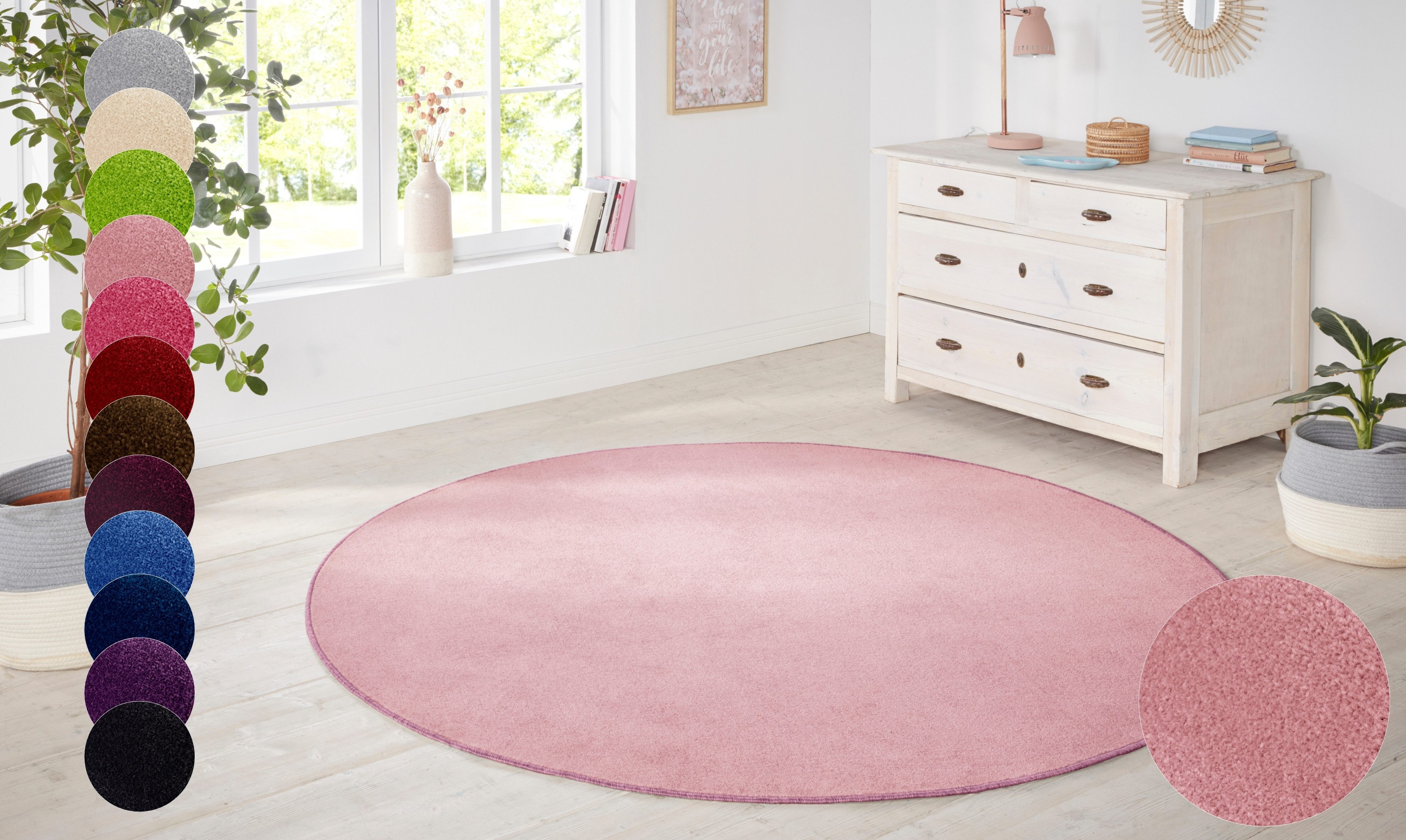 HANSE Home Teppich »Shashi«, rund, 8,5 mm Höhe, Kurzflor, Unifarben, Teppic günstig online kaufen