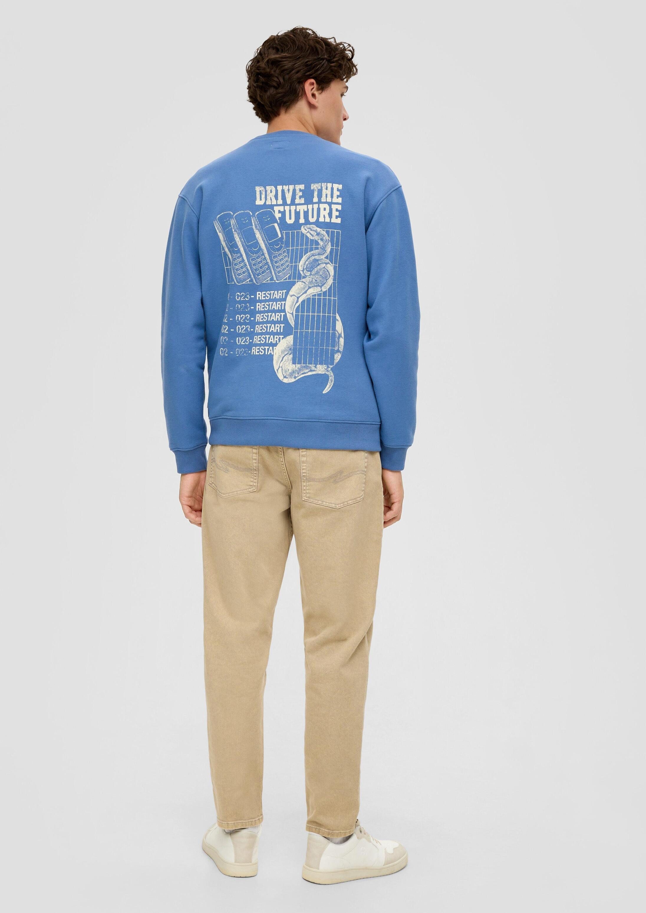 QS Sweatshirt Sweatshirt Sweatshirt mit großem Rückenprint