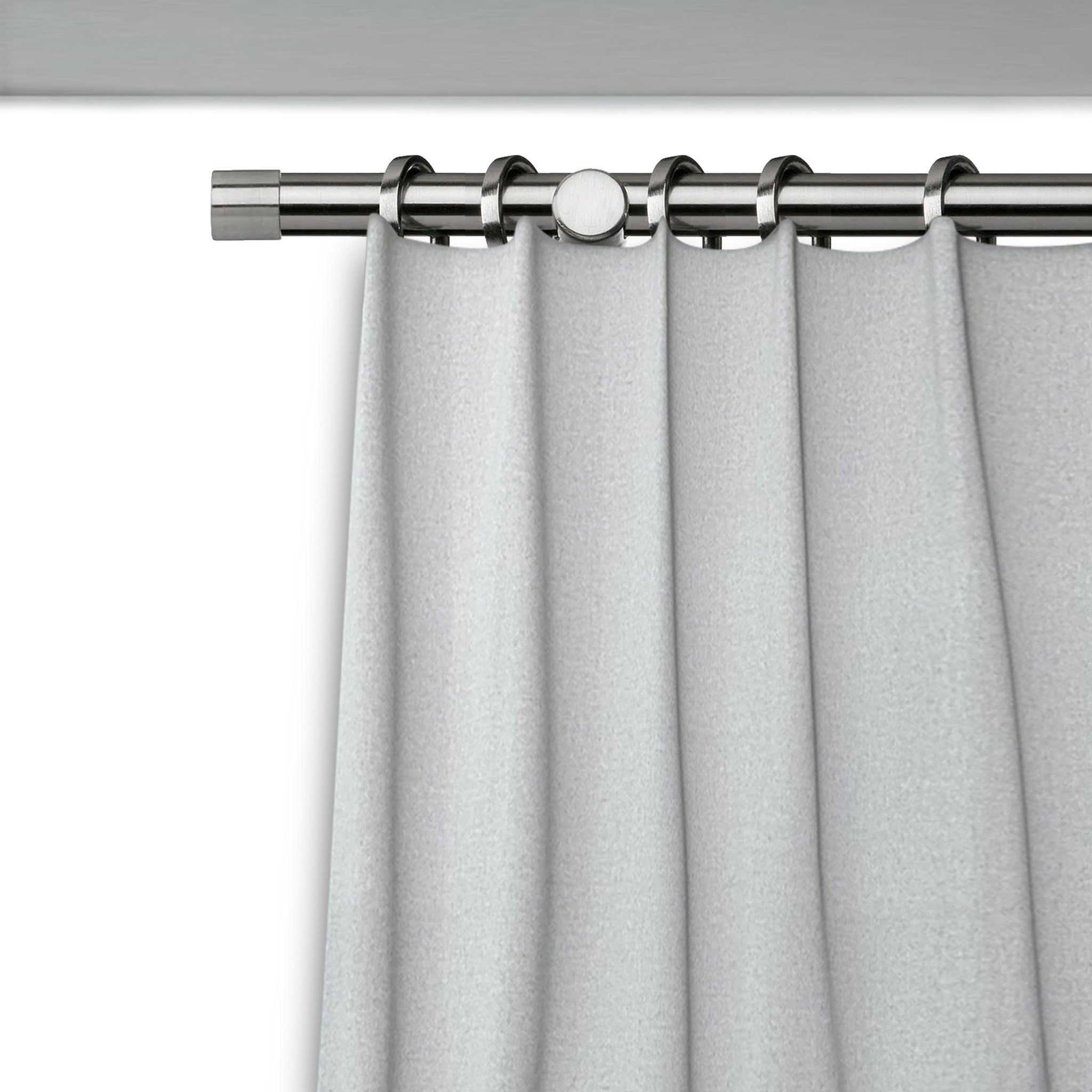 SN DECO GROUP Gardinenstange Stilgarnitur Mailand, Ø 16 mm, 1-läufig, fixmaß, Verschraubt, Stahl, Komplettset mit Ringen