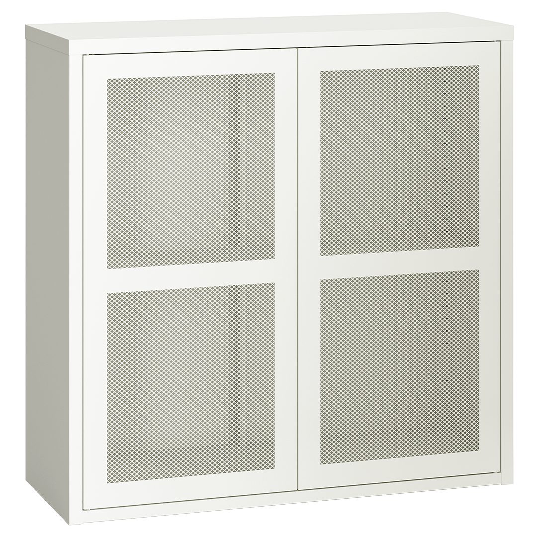 skølm Kommode Zephyr mit Push-to-open-Türen (Weiß, ohne Füße), Metallschrank hängend oder stehend montierbar, Sideboard