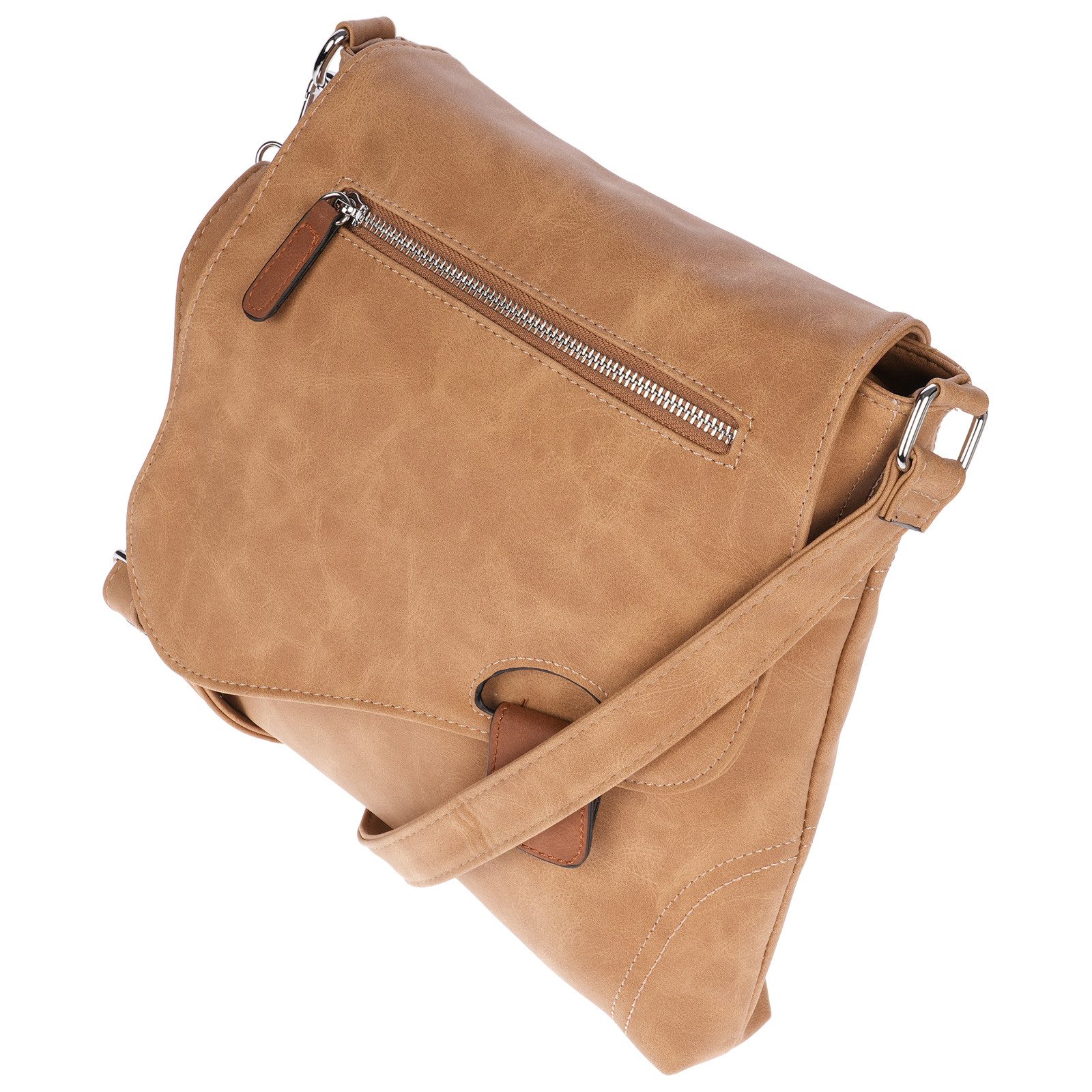 Christian Wippermann Umhängetasche Große Damen Tasche Umhängetasche Leder Optik, Crossover Leder Optik