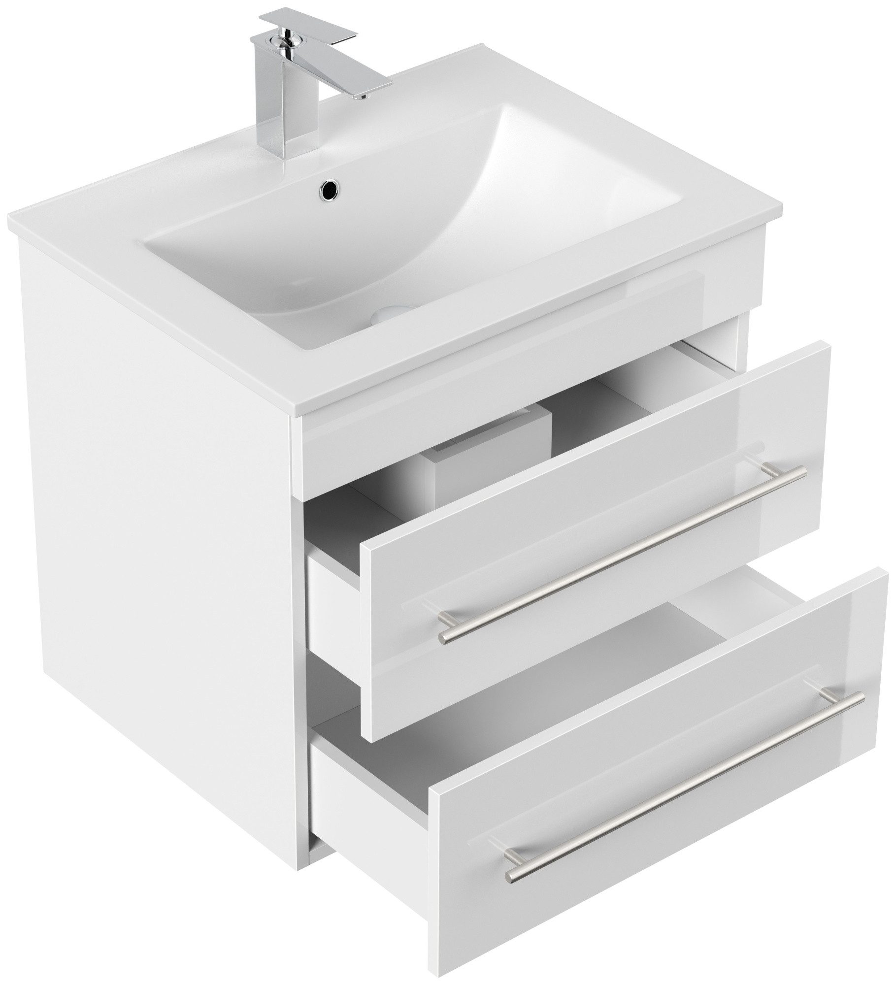Magnolia Home Waschtisch Badmöbel Milet SoftClose weiss hochglanz – Bild 2 von 5