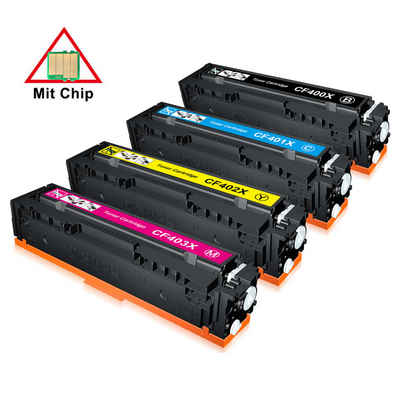 Toner Kingdom Tonerpatrone 4er für HP CF400X 201X, (Color LaserJet Pro MFP M277dw M277dw MFP M277n M274n M250 M270), Color LaserJet Pro M252dw M252n Drucker