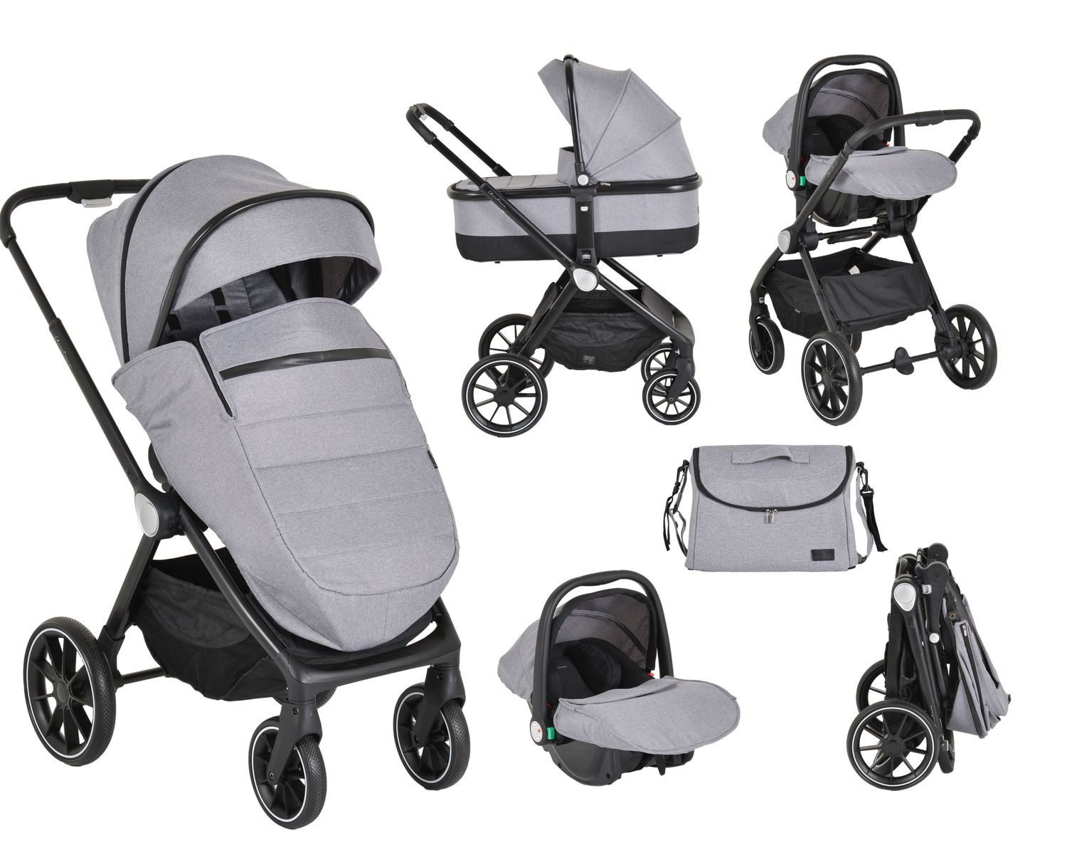 Kombi-Kinderwagen Kinderwagen 3 in 1 Christiano