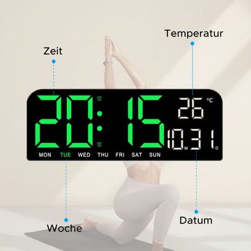 Gontence Wecker Funktischuhr Digitale Tischuhr LED-Großanzeige Wanduhr
