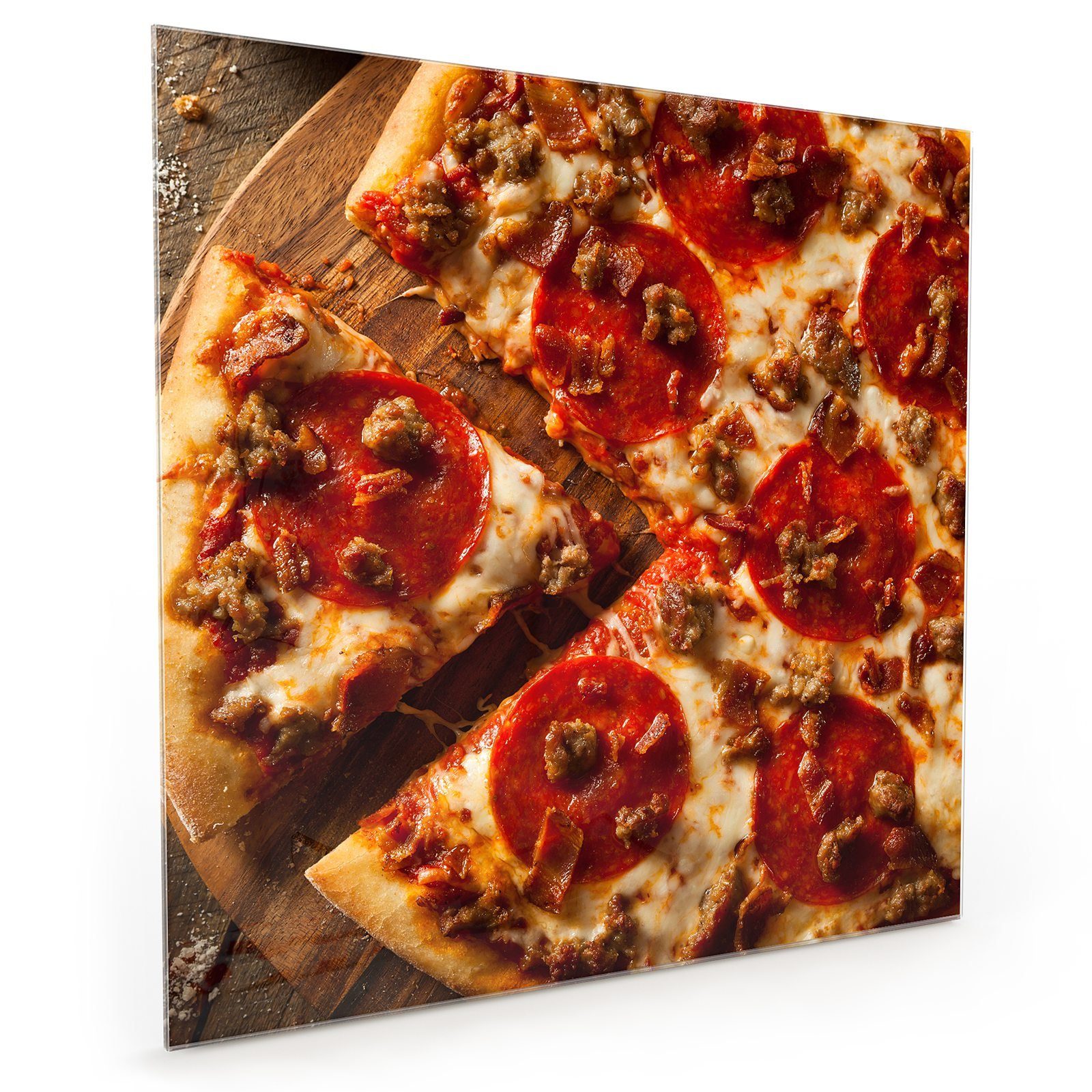 Primedeco scharf Glas Küchenrückwand Pizza Spritzschutz