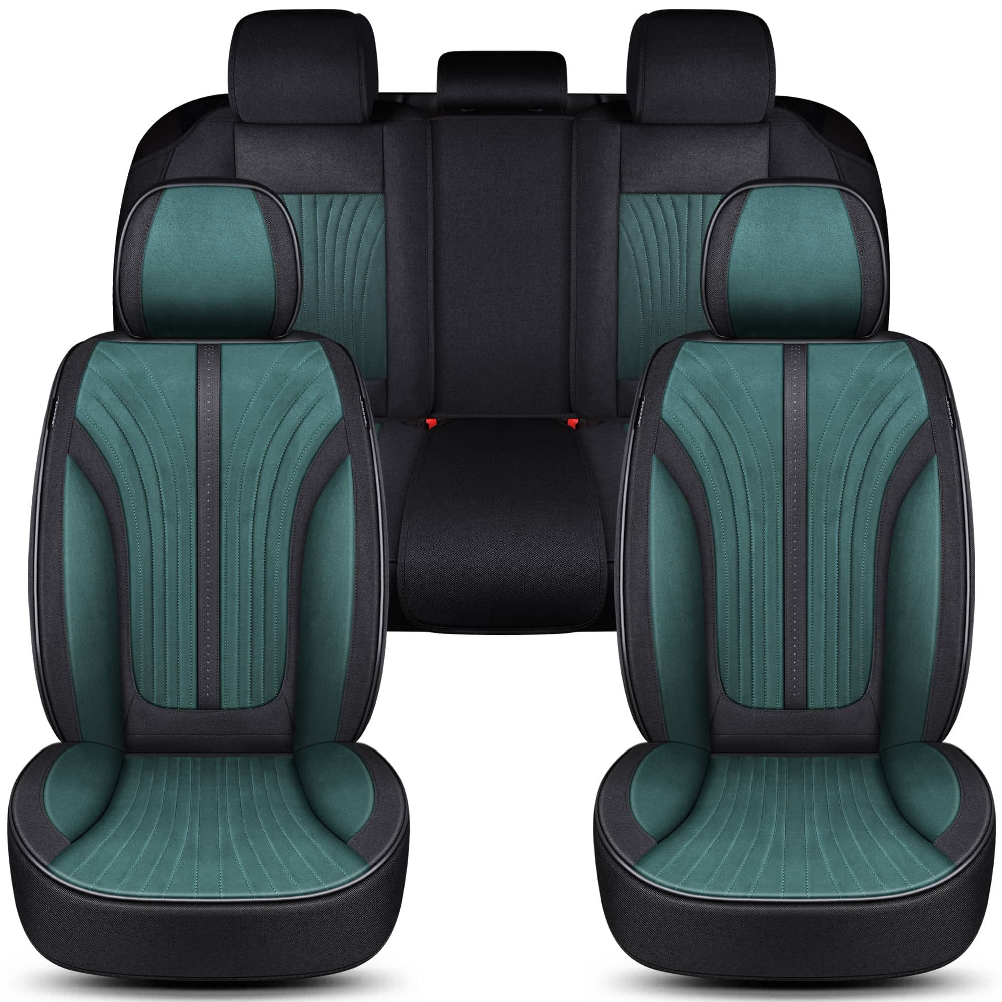 BREMER SITZBEZÜGE Autositzbezug für Audi A5 8T Bj 2007-16 (FV4), Set, Komplettset Vorne und Hinten, in Schwarz/Grün