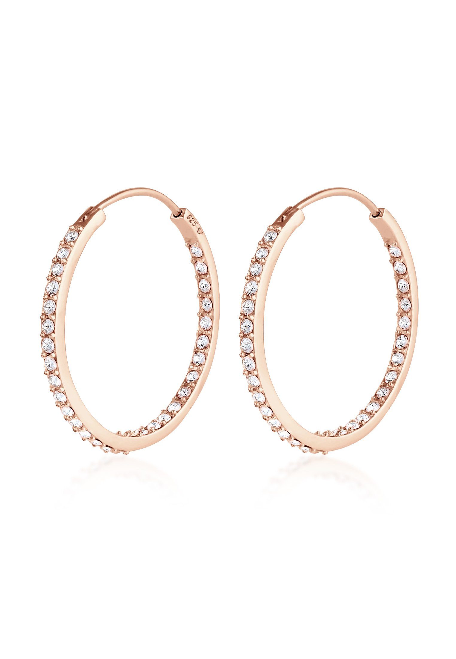 Elli Paar Creolen Creolen mit Kristallen von Swarovski® 925 Silber