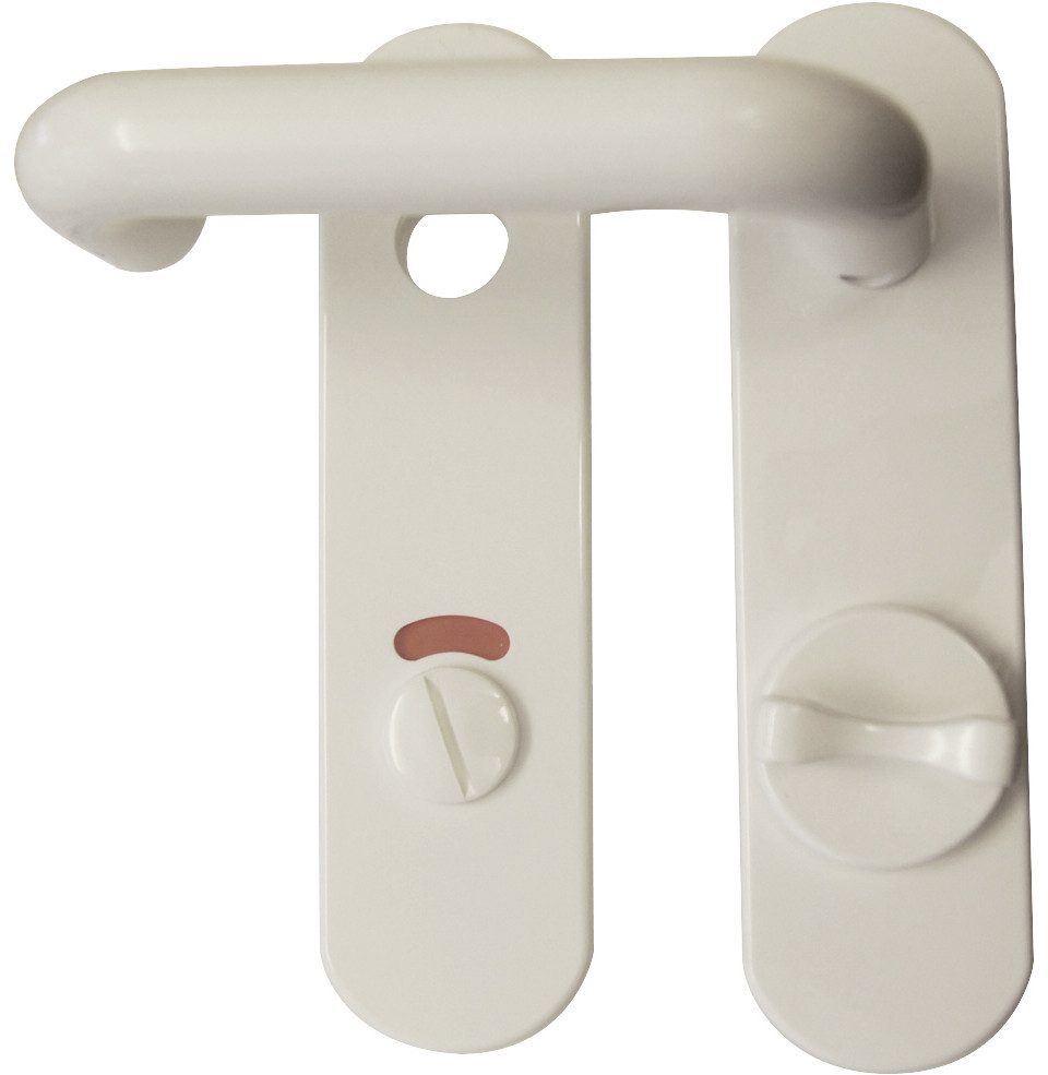 Alpertec Drückergarnitur Alpertec WC-Kurzschildgarnitur Nylon weiß