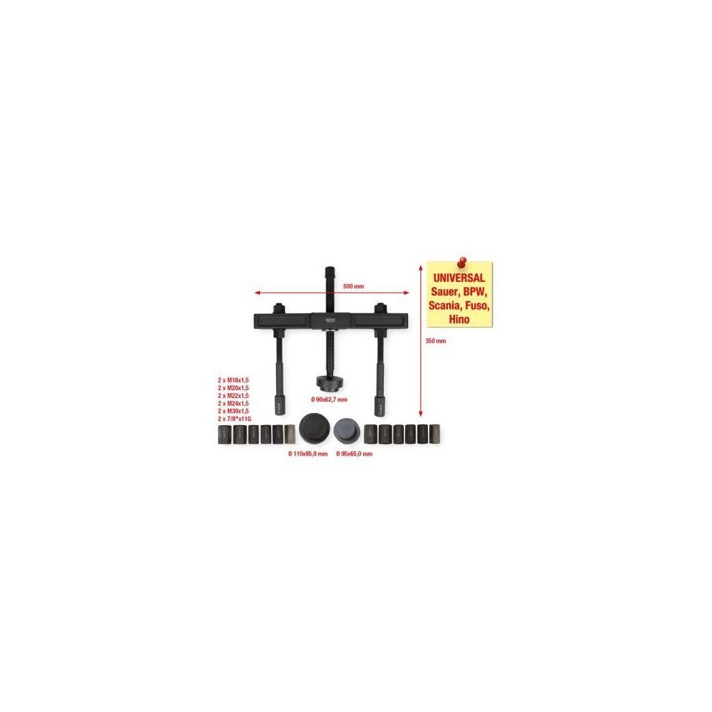 KS Tools Multitool Universal LKW Radnaben-Abziehersatz 460.1765, 460.1765