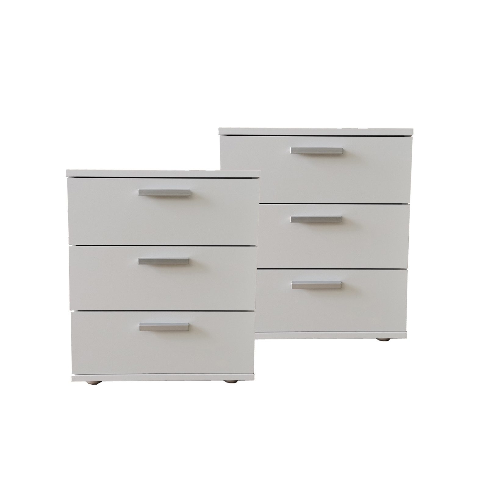 HTI-Living Nachtschrank Nachtkommode 3 Schubladen Nina Weiß 2er-Set (Set, 2 günstig online kaufen