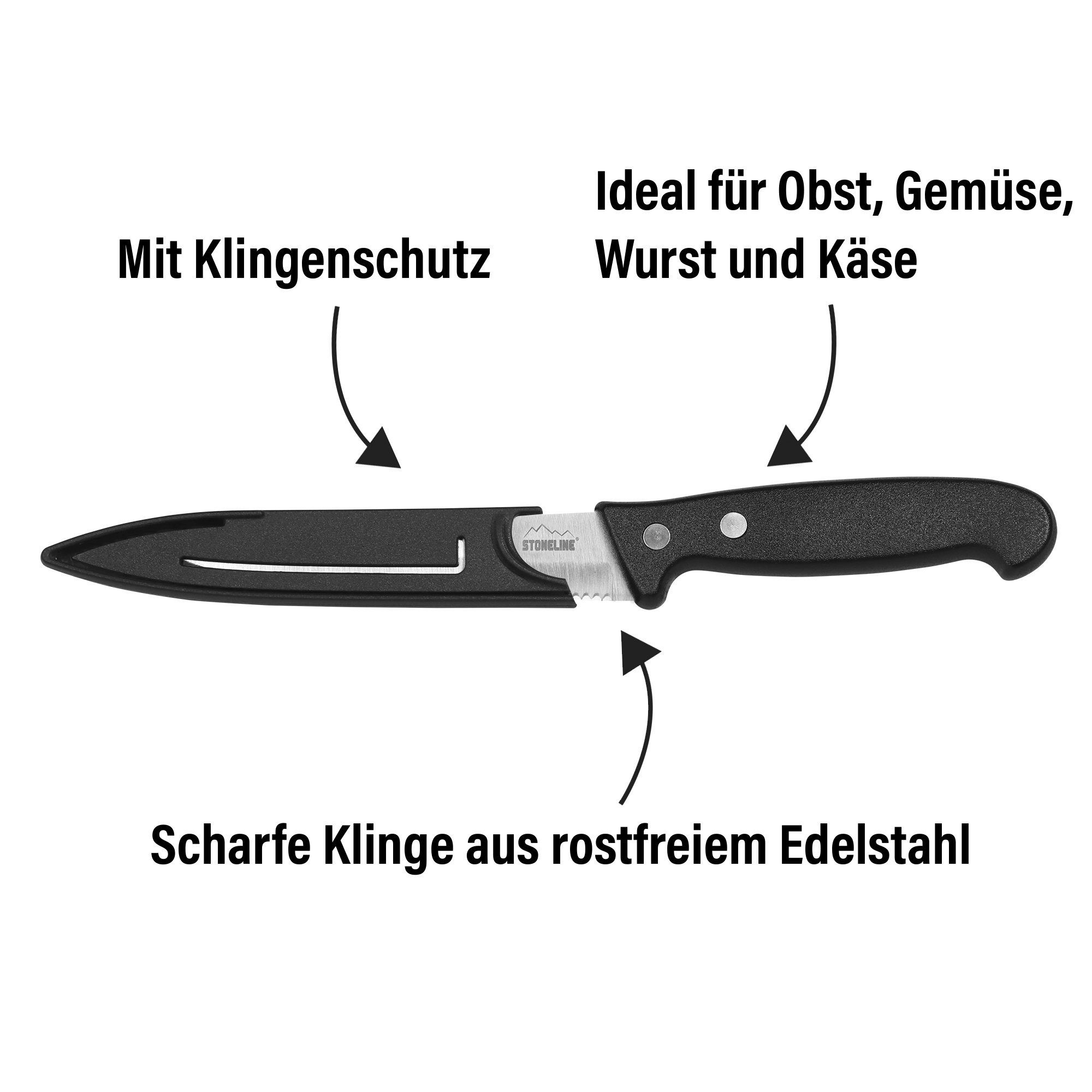 Edelstahl rostfrei, in STONELINE Tomatenmesser, mit Klingenschutz, Germany Designed