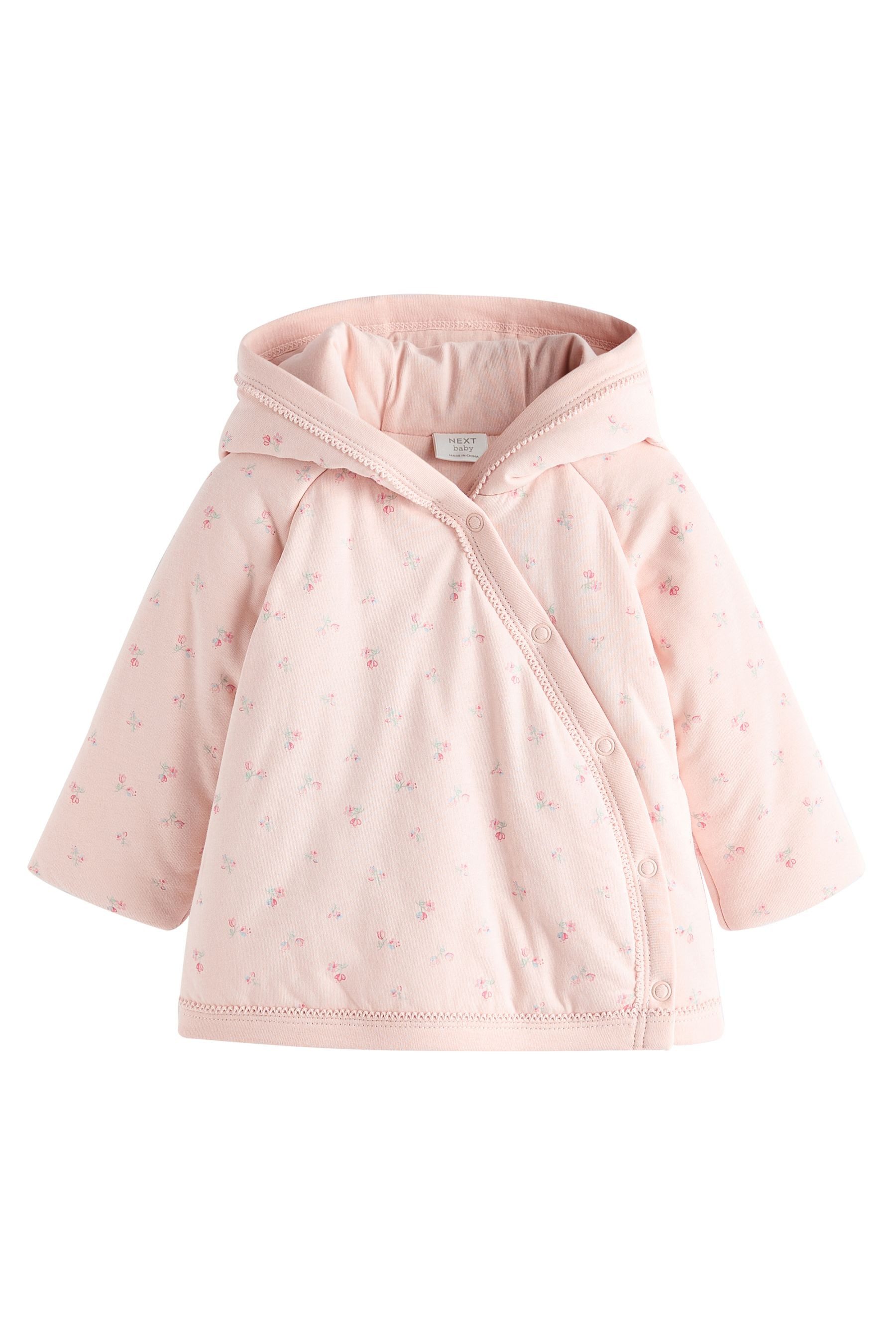 Next Kapuzensweatjacke Baby wattierte Wickeljacke mit Kapuze aus Jersey (1-tlg)
