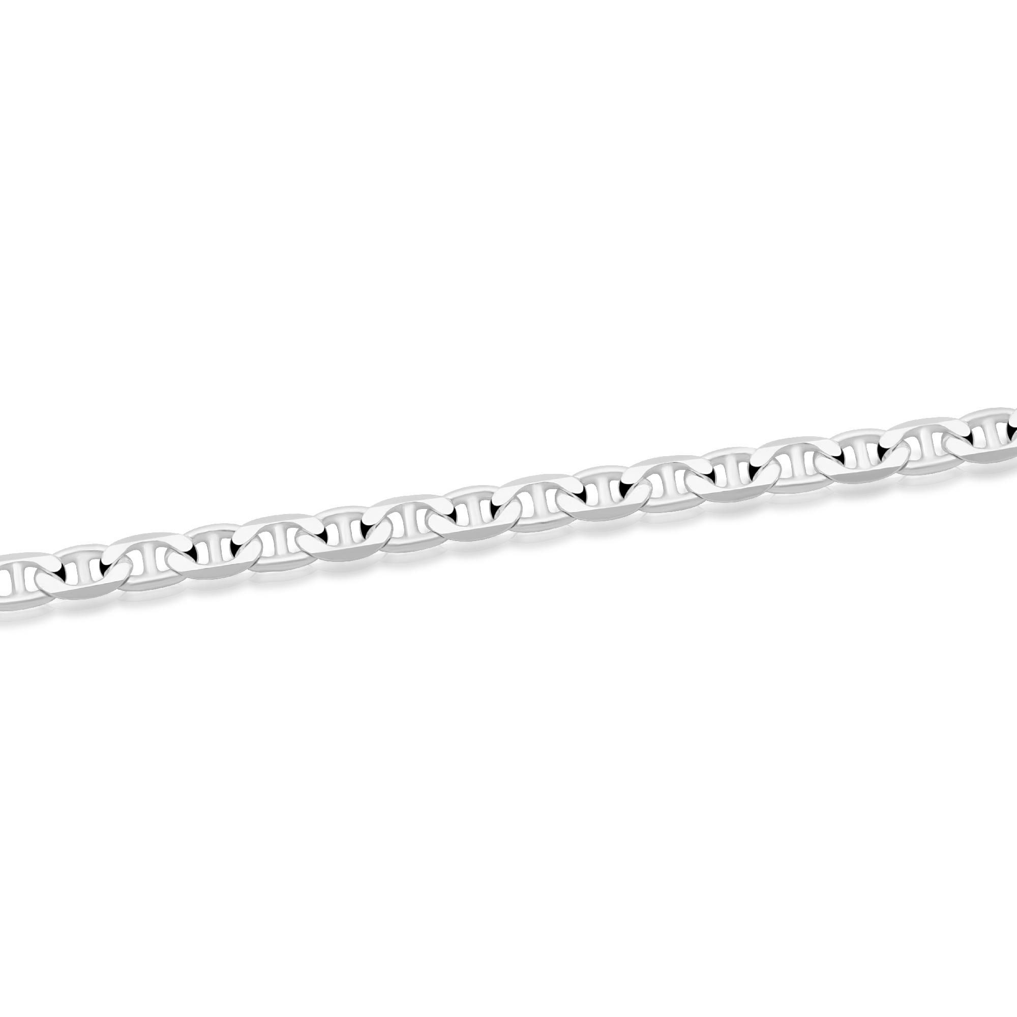 Tony Fein Silberkette Stegpanzerkette 4,5mm 925er Silber Massiv Diamantiert, Made in Italy